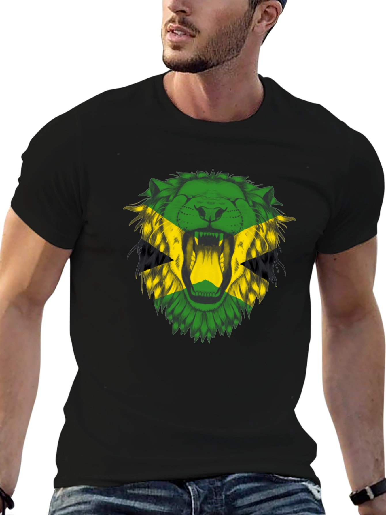 Jamaican Lion T-Shirt - Bold Rasta Reggae Style