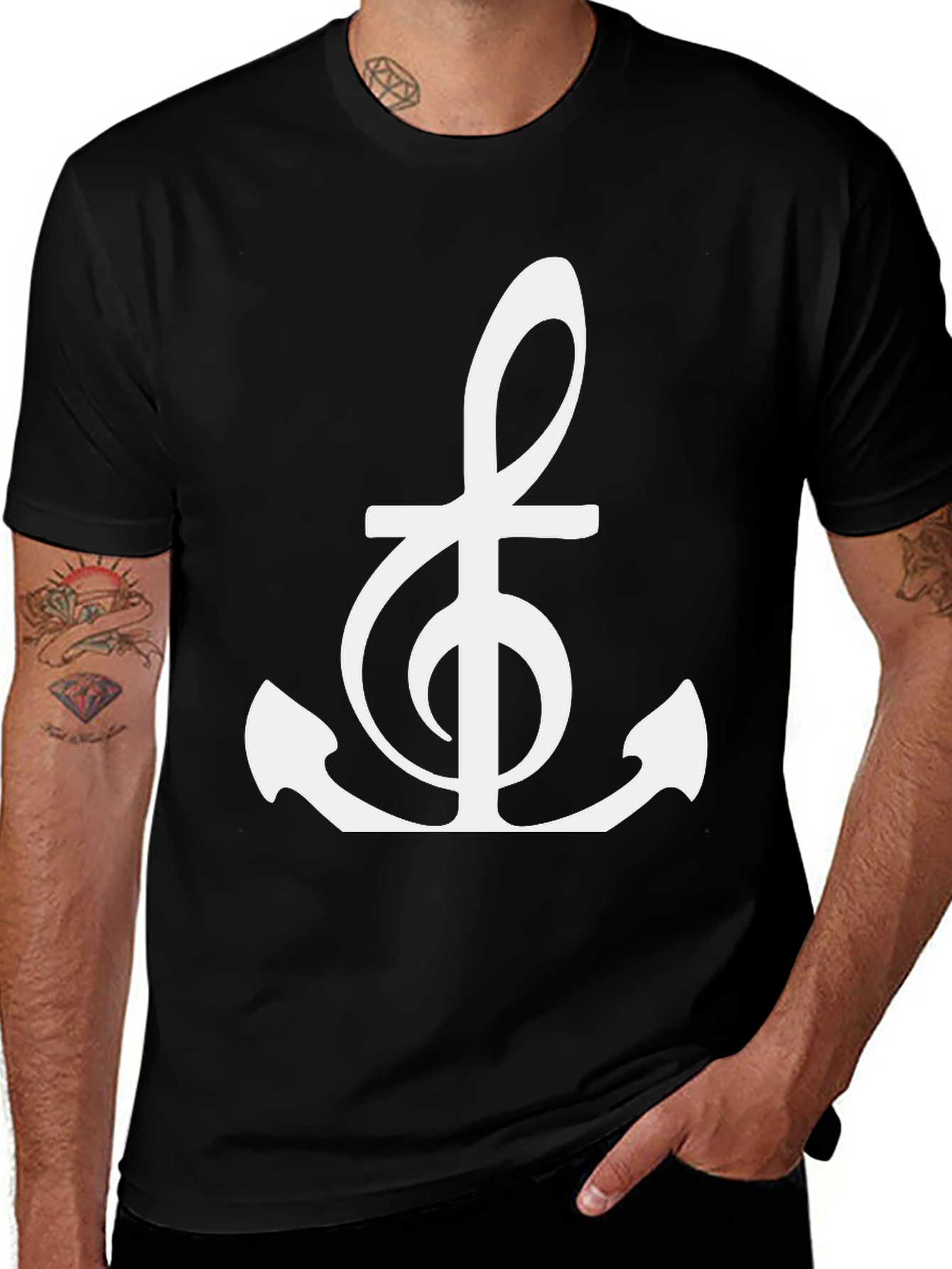 Music Anchor Graphic Tee - Black