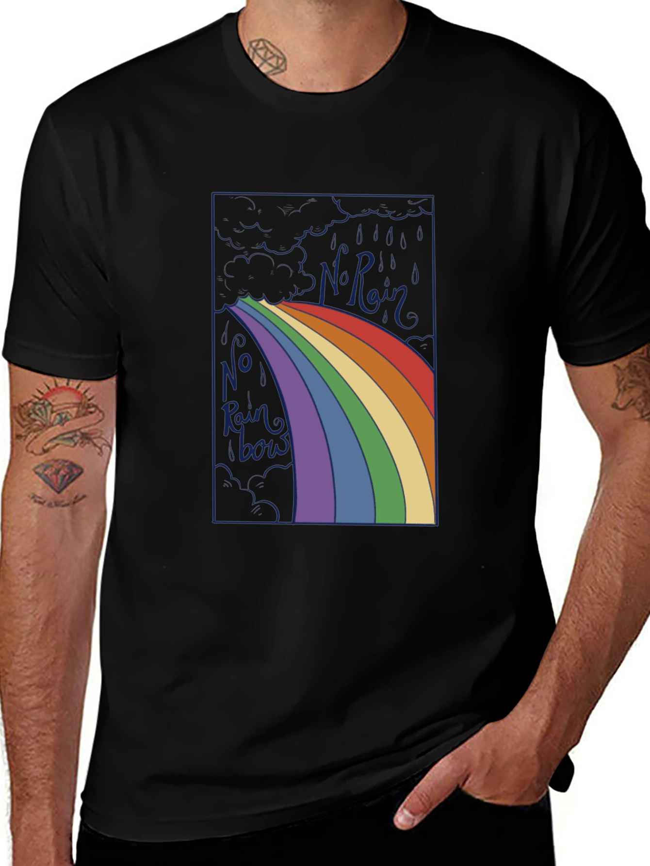 No Rainbow T-Shirt - Graphic Tee for Optimists