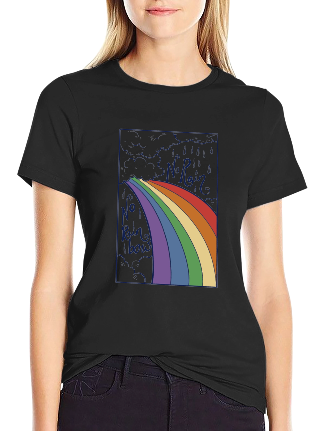 No Rainbow T-Shirt - Graphic Tee for Optimists