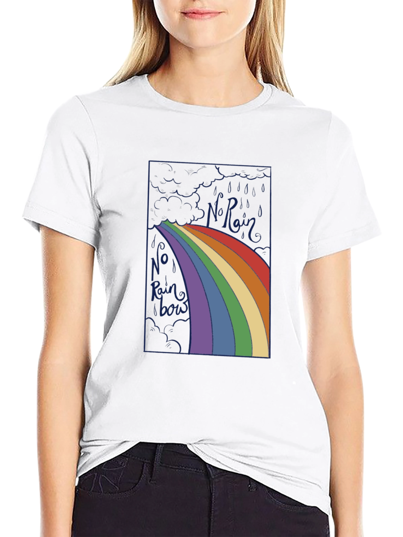 No Rainbow T-Shirt - Graphic Tee for Optimists