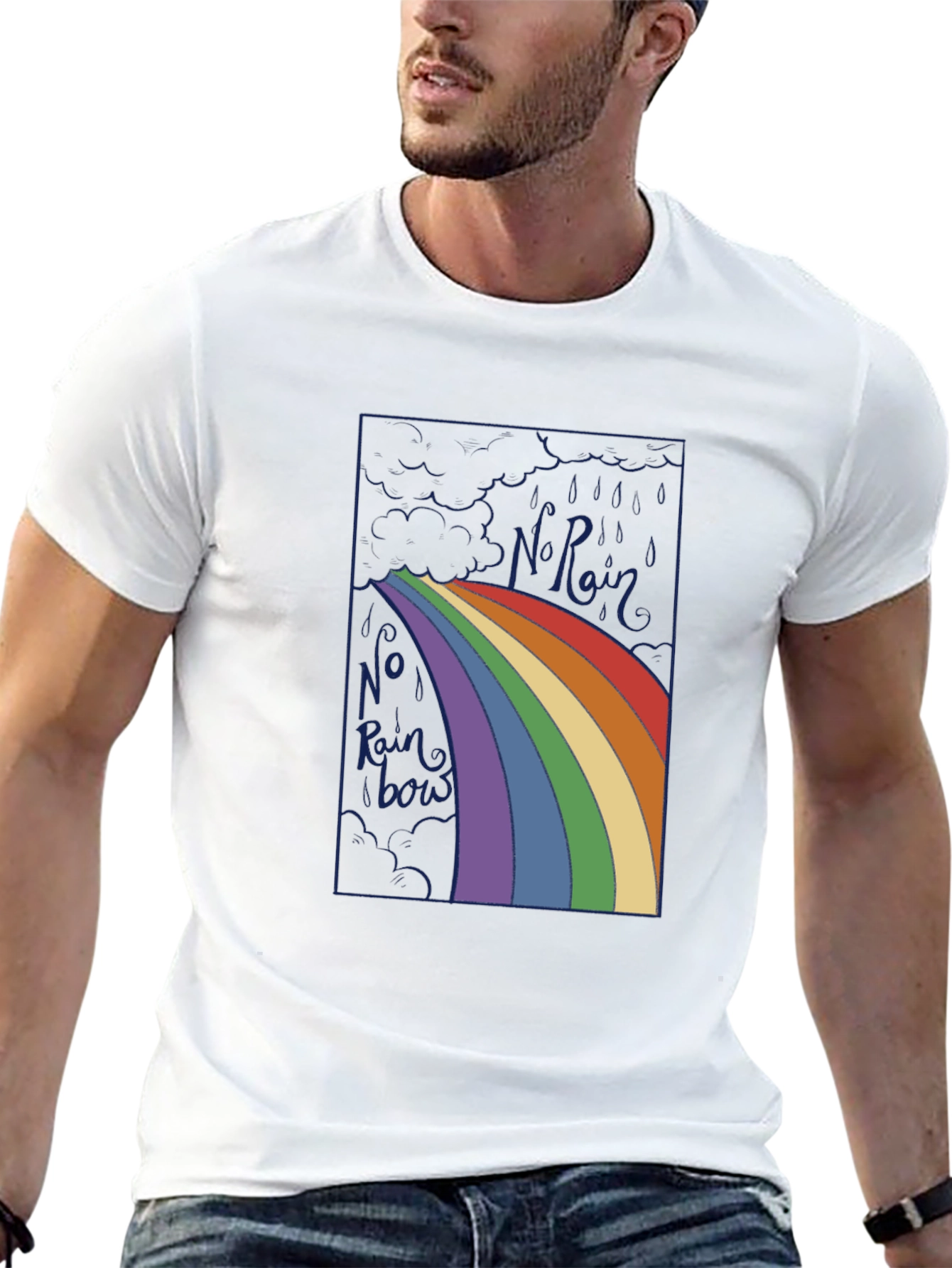 No Rainbow T-Shirt - Graphic Tee for Optimists