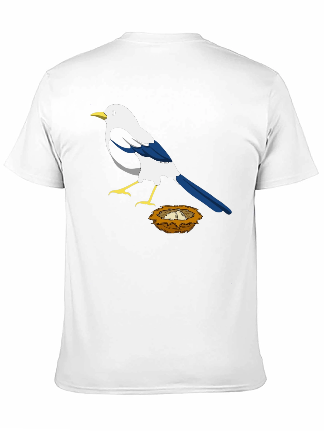 Magpie Bird Nest Graphic T-Shirt - Black