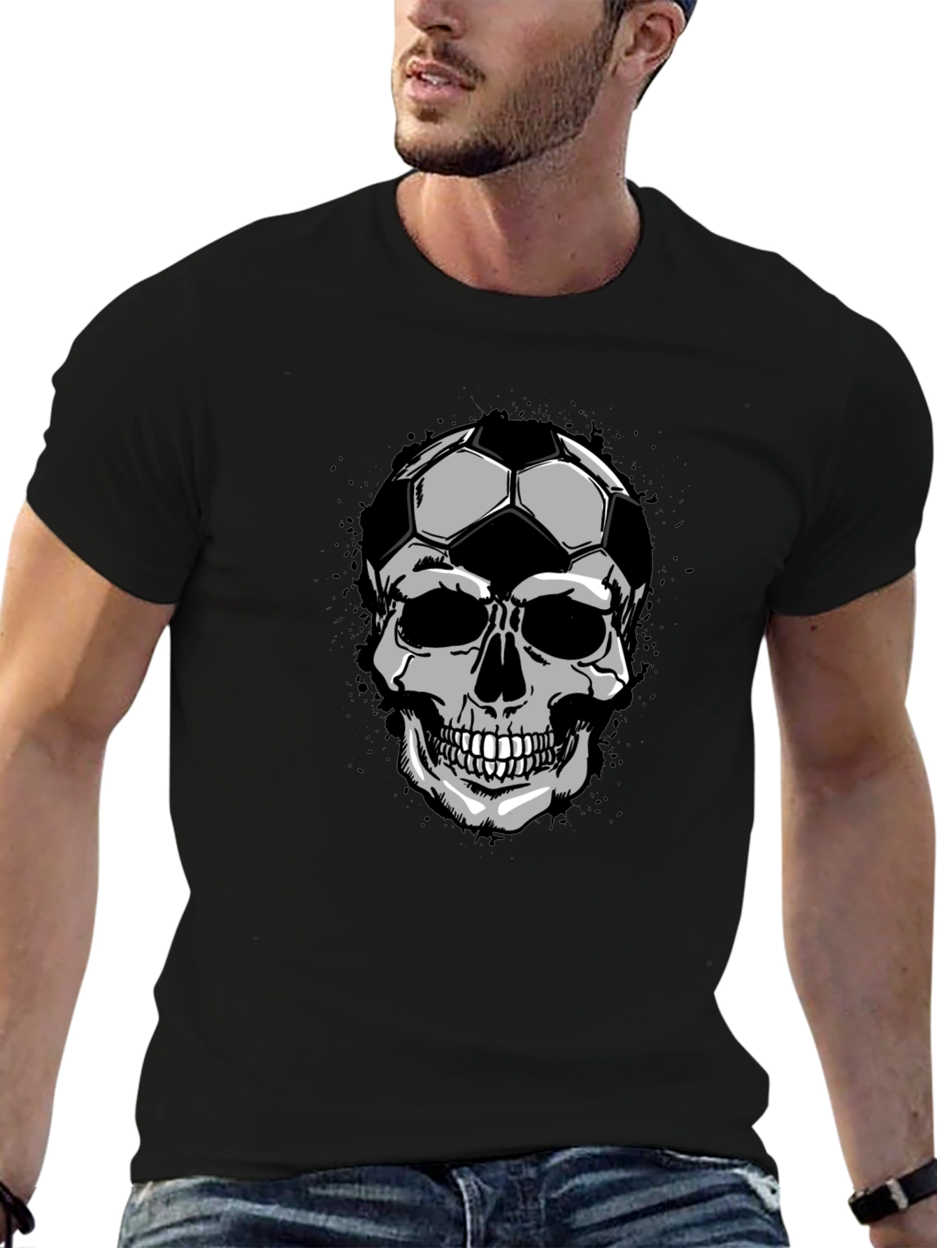 Soccer Skull Graphic Tee - Unique Design T-Shirt