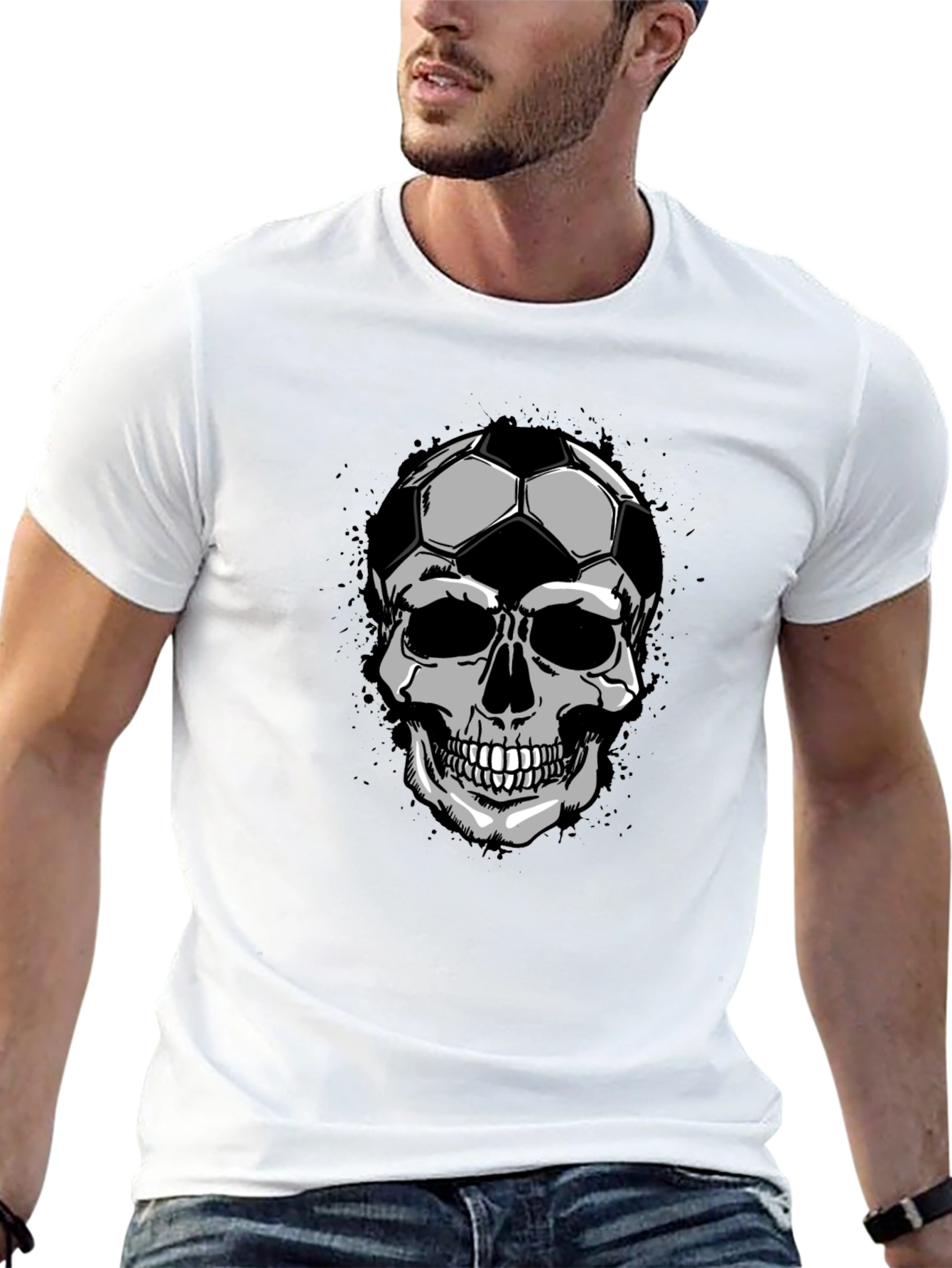 Soccer Skull Graphic Tee - Unique Design T-Shirt