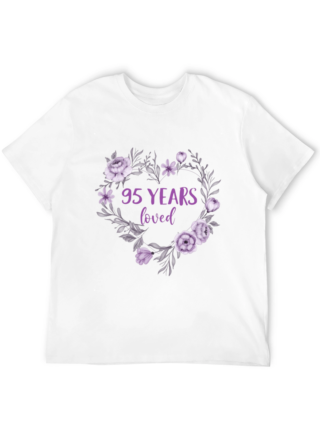 95 Years Loved Floral Heart T-Shirt