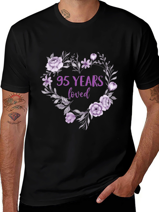 95 Years Loved Floral Heart T-Shirt