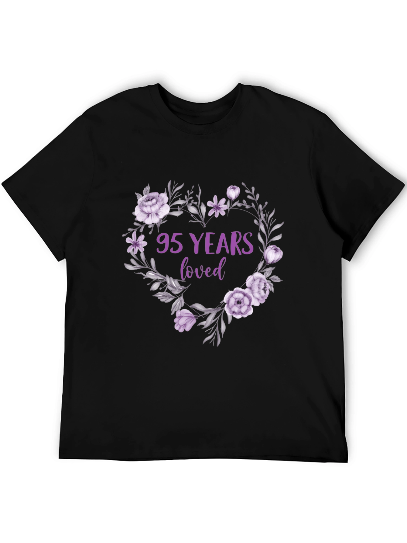 95 Years Loved Floral Heart T-Shirt