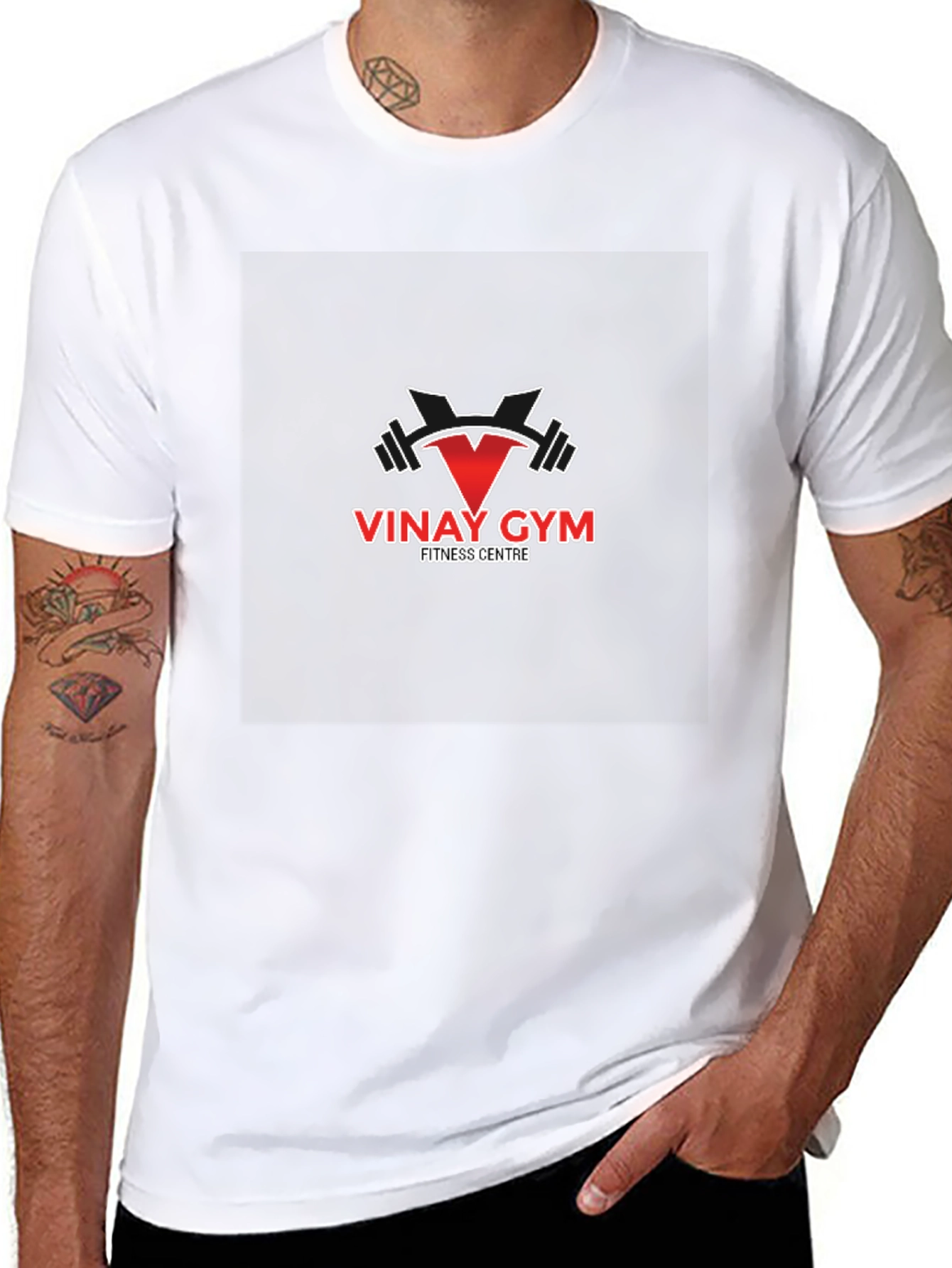 Vinay Gym Fitness Centre Black T-Shirt