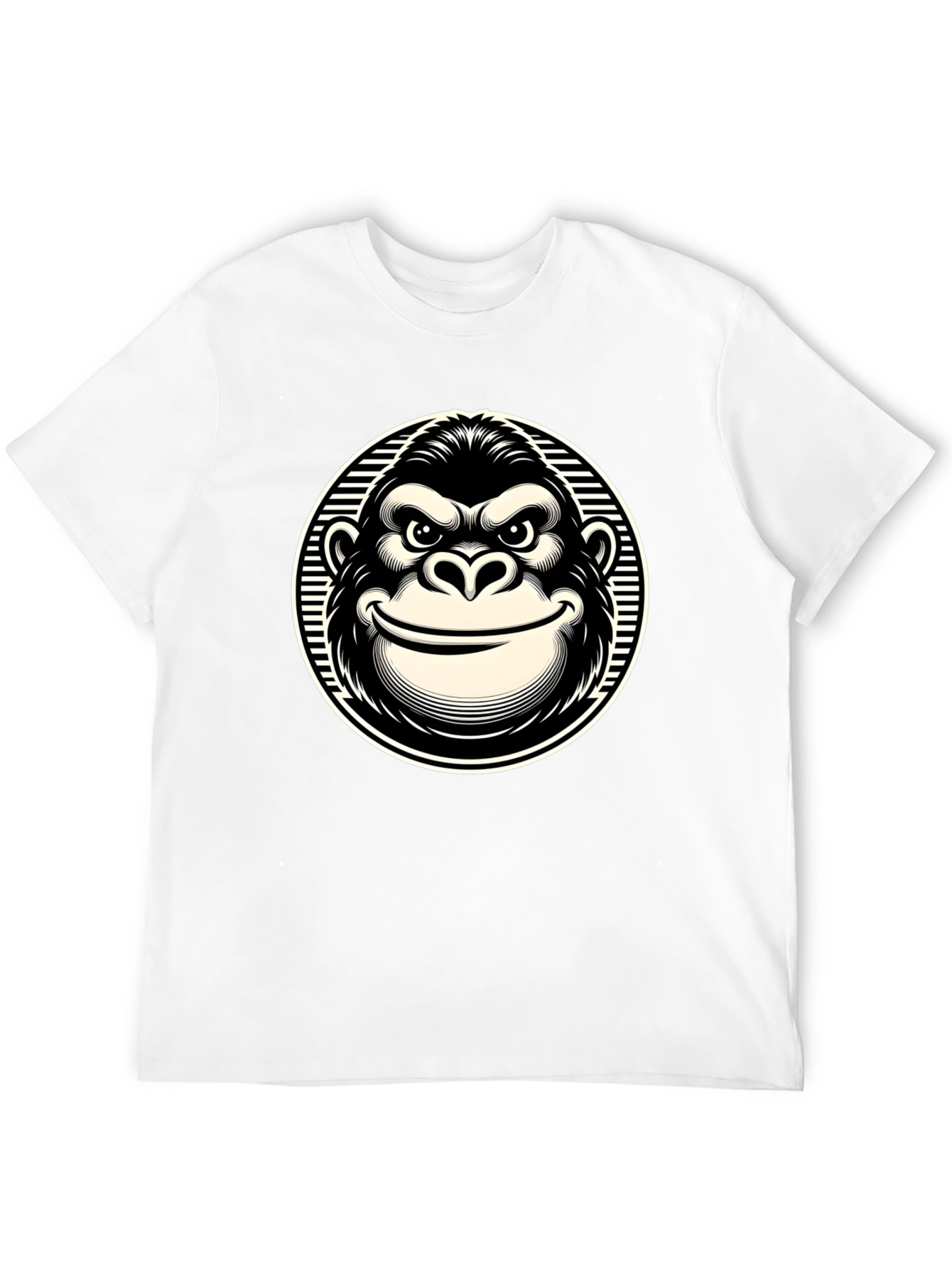Smiling Gorilla Graphic T-Shirt - Black