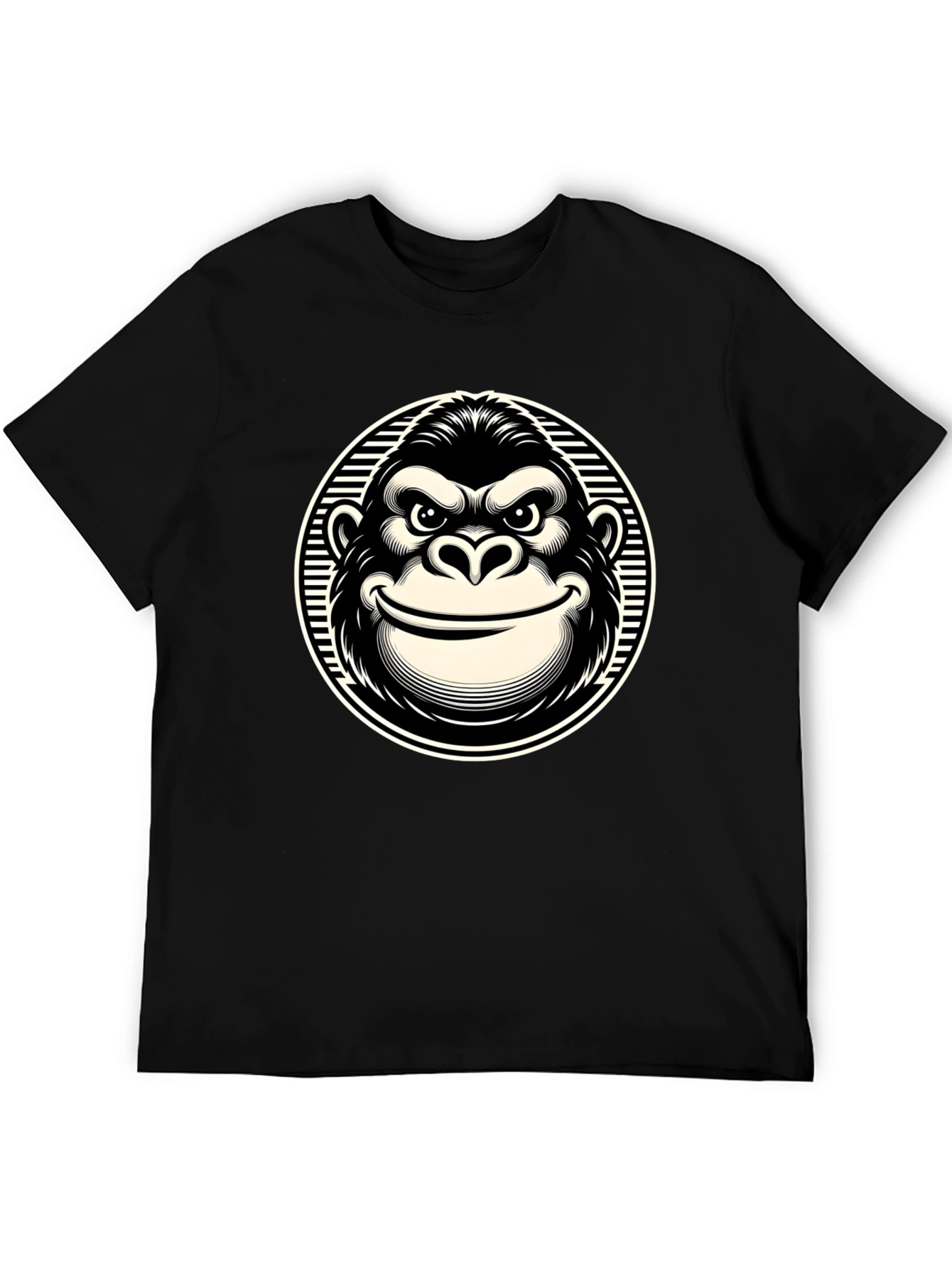 Smiling Gorilla Graphic T-Shirt - Black