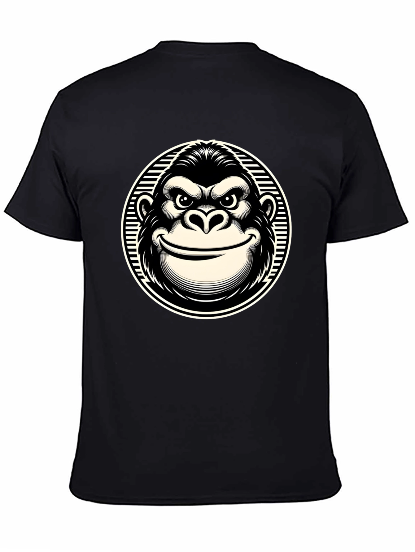 Smiling Gorilla Graphic T-Shirt - Black