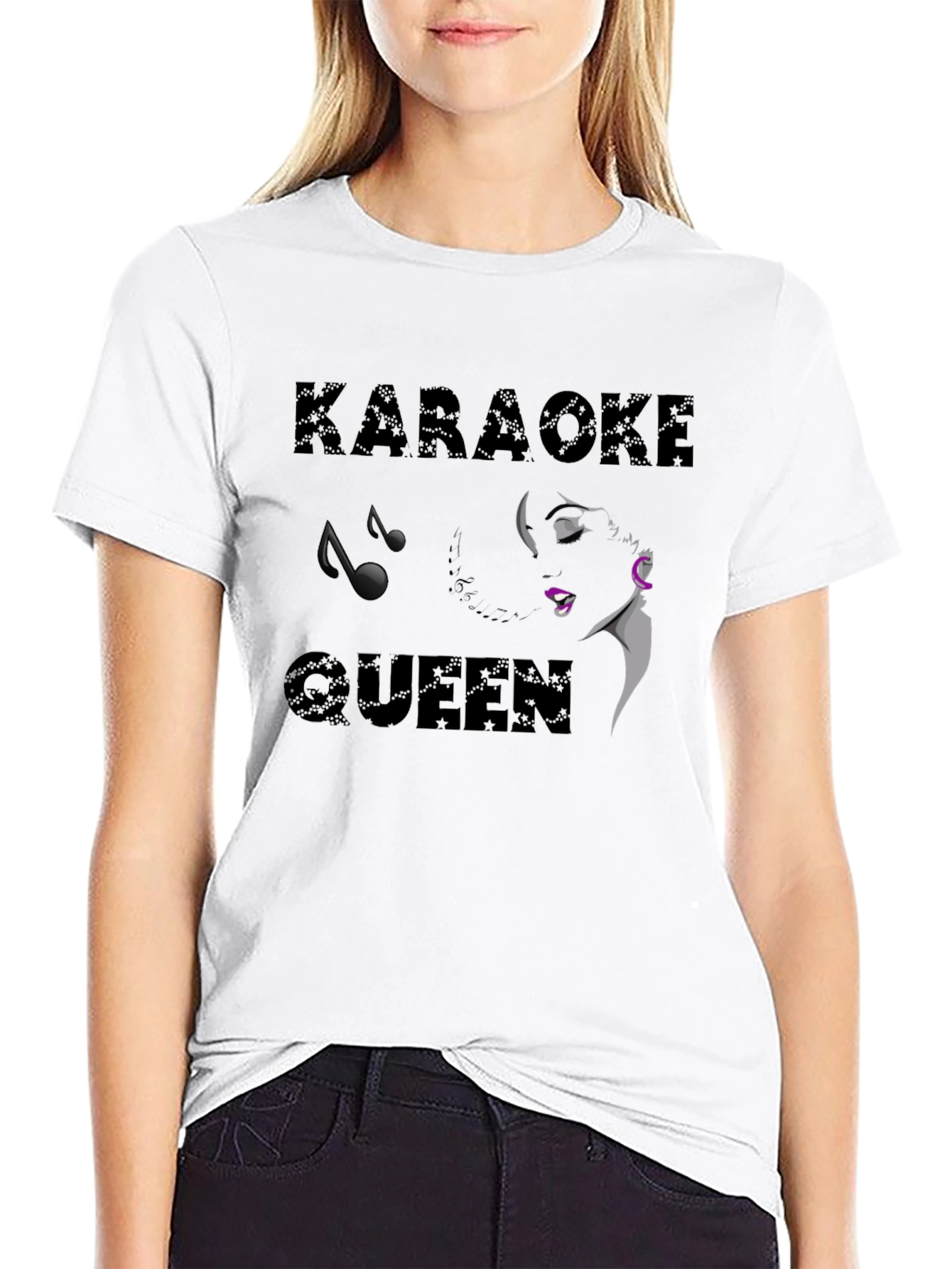 Karaoke Queen Black Graphic Tee