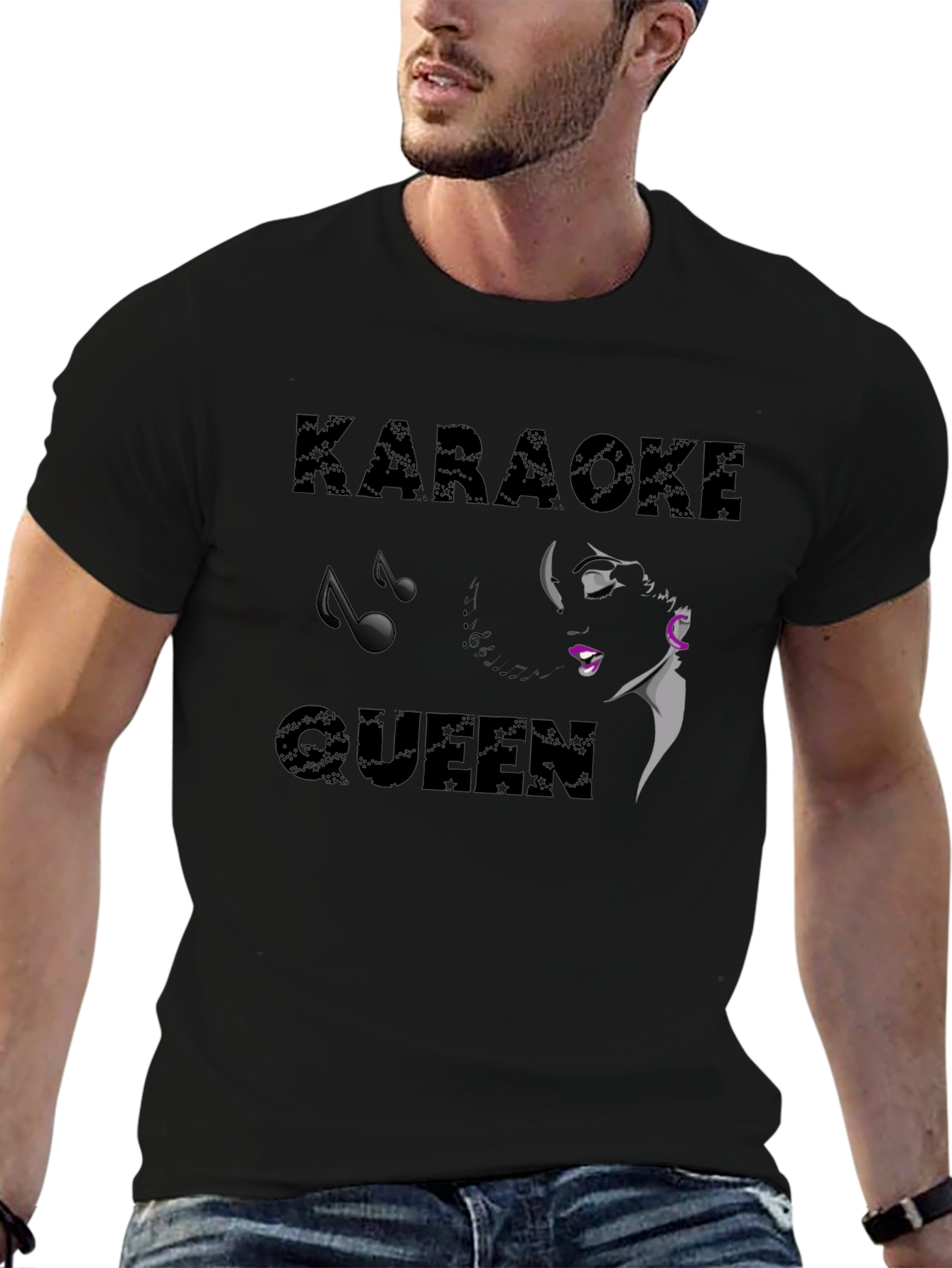 Karaoke Queen Black Graphic Tee