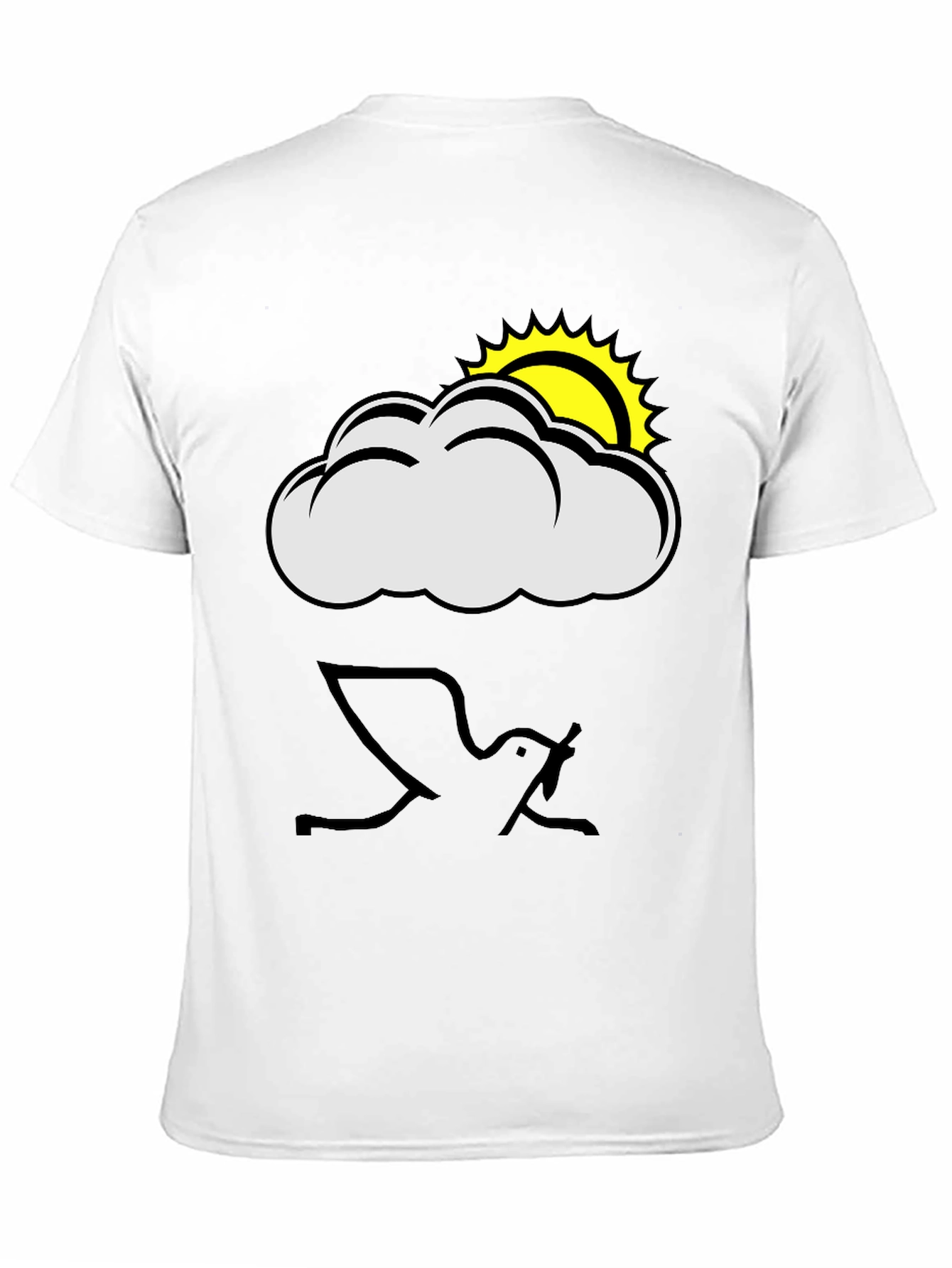 Cloud and Sun Graphic Black T-Shirt