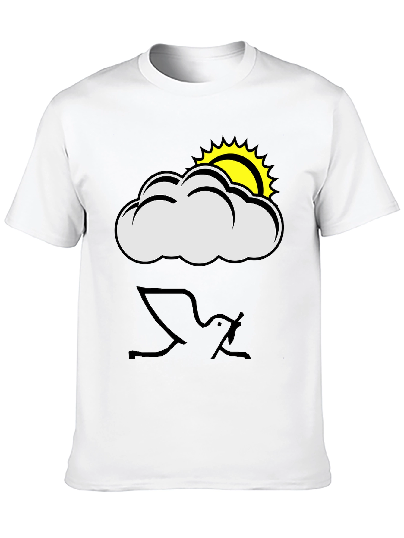 Cloud and Sun Graphic Black T-Shirt