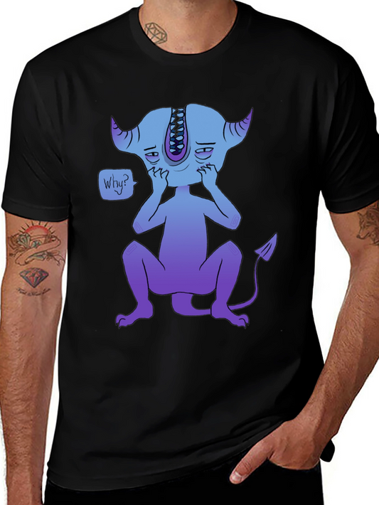 Sad Blue Demon Graphic T-Shirt - Unique Design