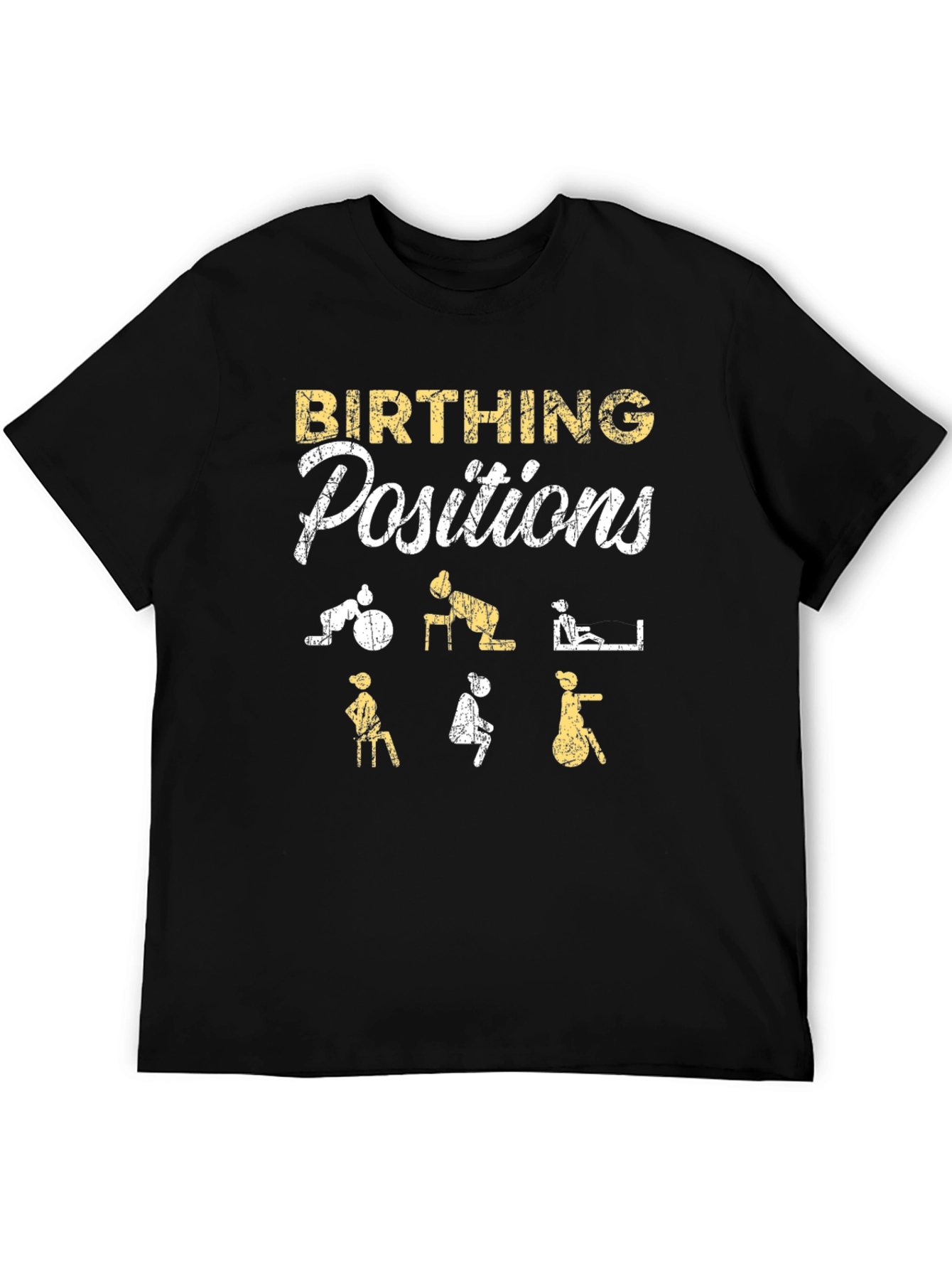 Birthing Positions Graphic Tee | Black Unisex T-Shirt
