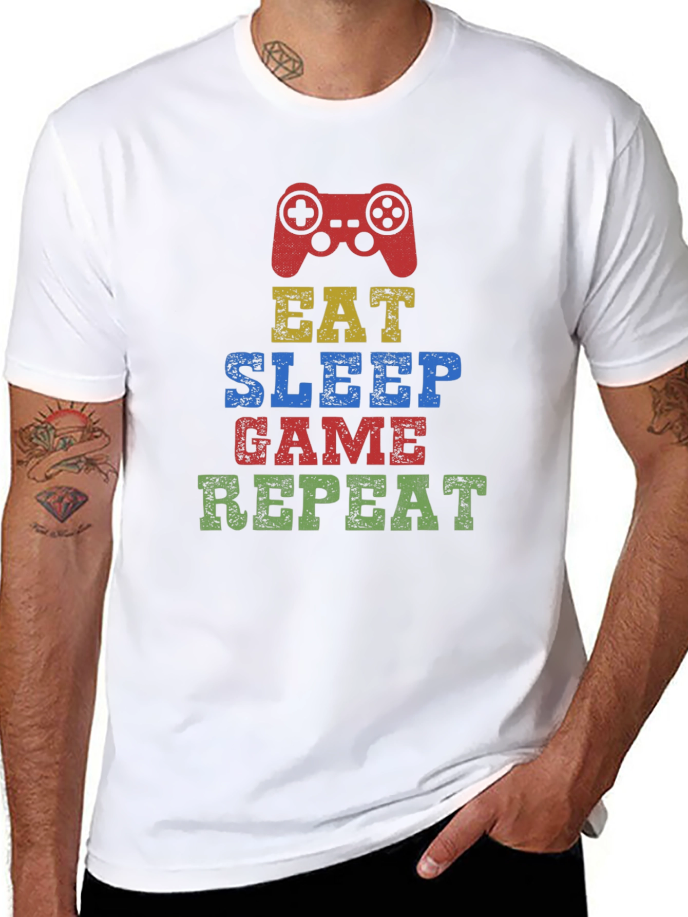 Eat Sleep Game Repeat T-Shirt Gamer Gift