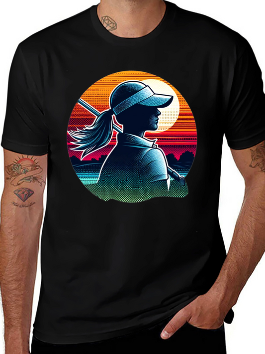 Golf Girl T-Shirt: Sunset Silhouette