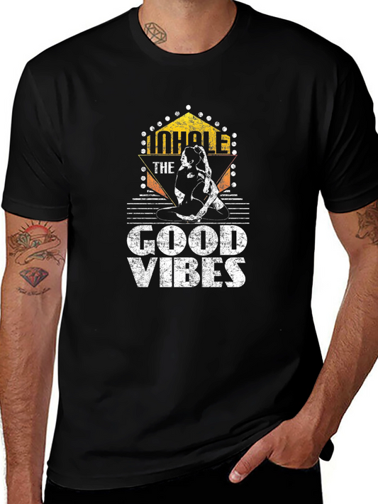 Inhale the Good Vibes Yoga Black T-Shirt