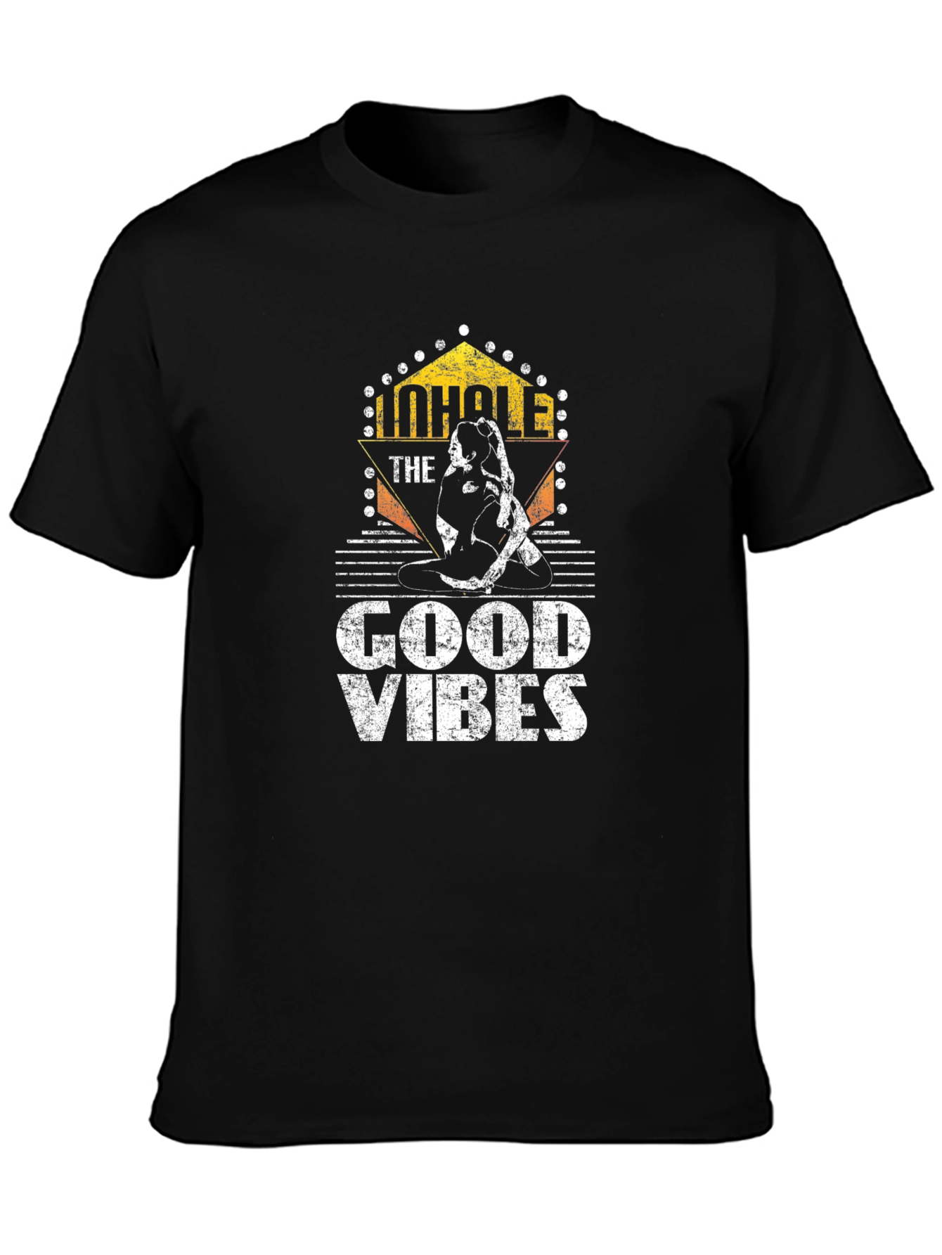 Inhale the Good Vibes Yoga Black T-Shirt