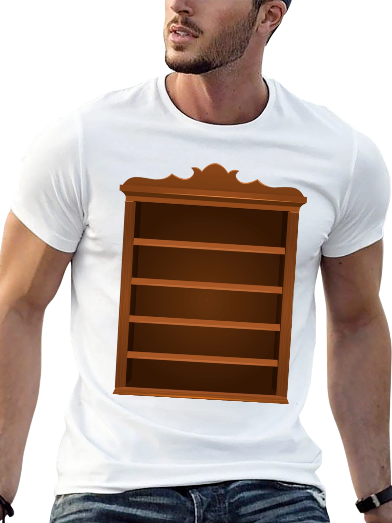 Bookshelf Design Black Cotton Tee