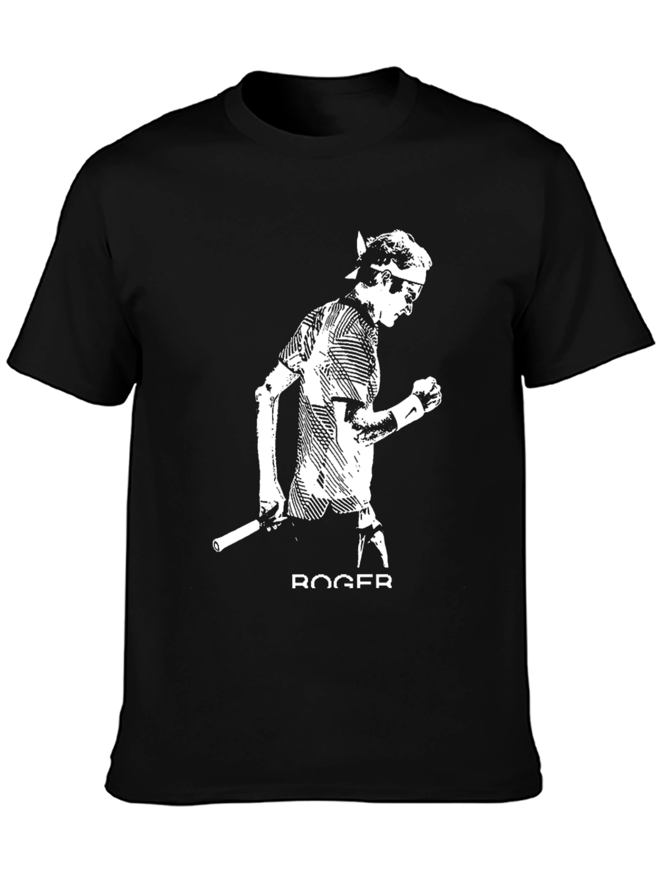 Roger Tennis Black T-Shirt