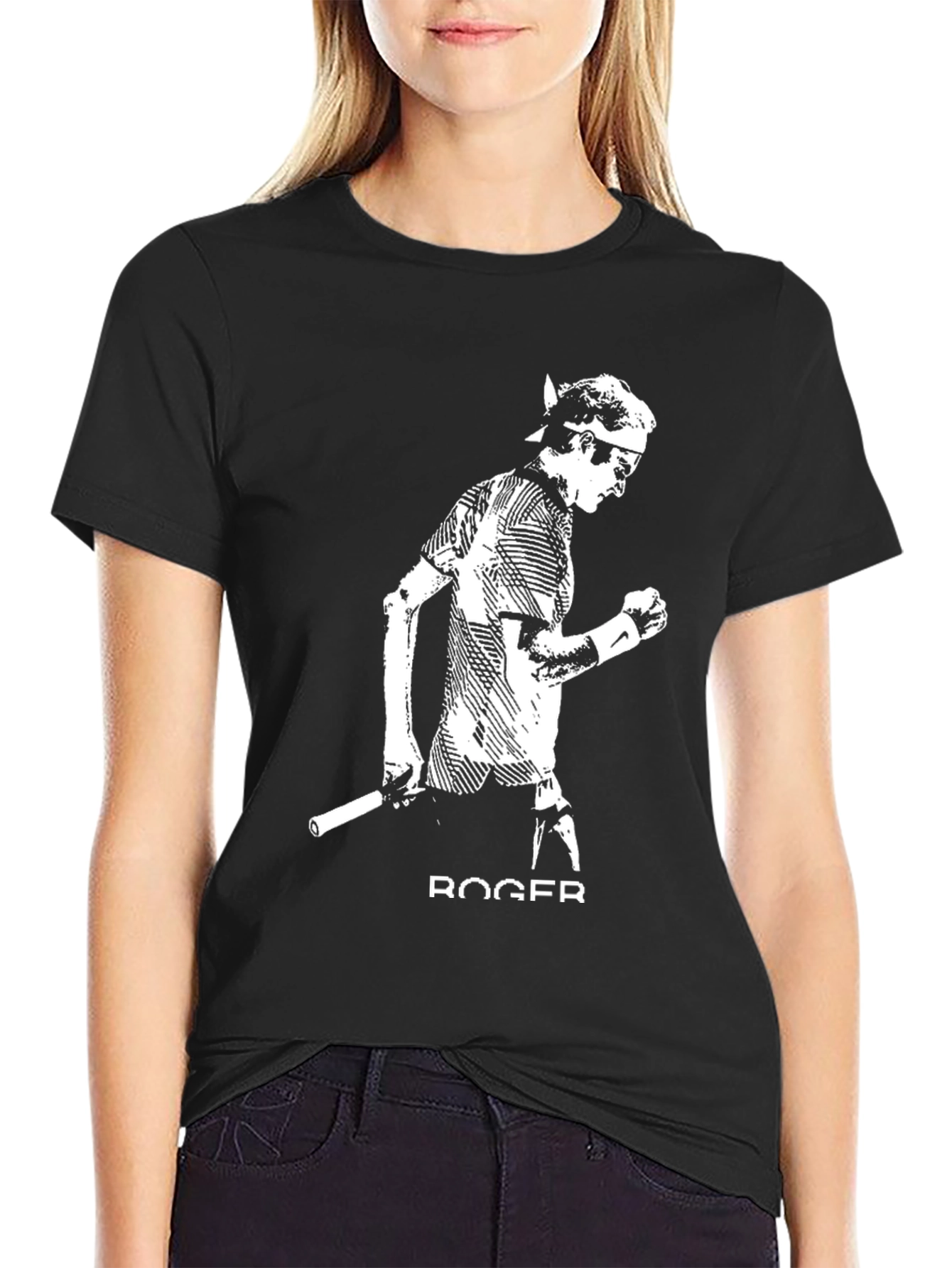 Roger Tennis Black T-Shirt