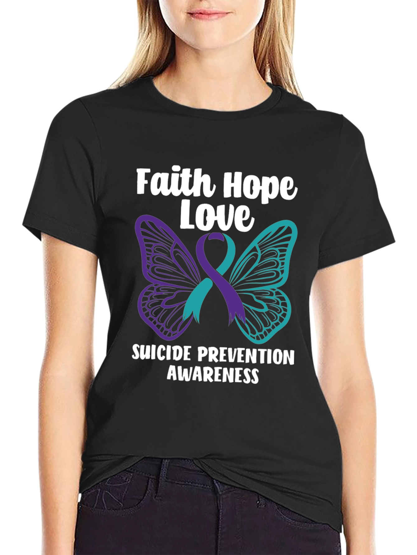 Faith Hope Love Suicide Prevention Awareness T-Shirt