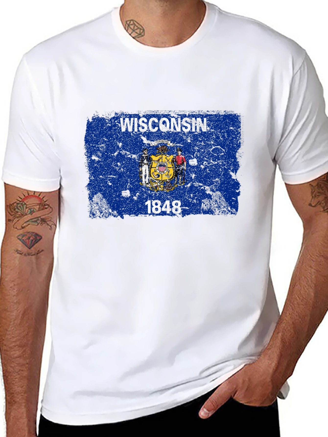 Wisconsin Flag Graphic T-Shirt