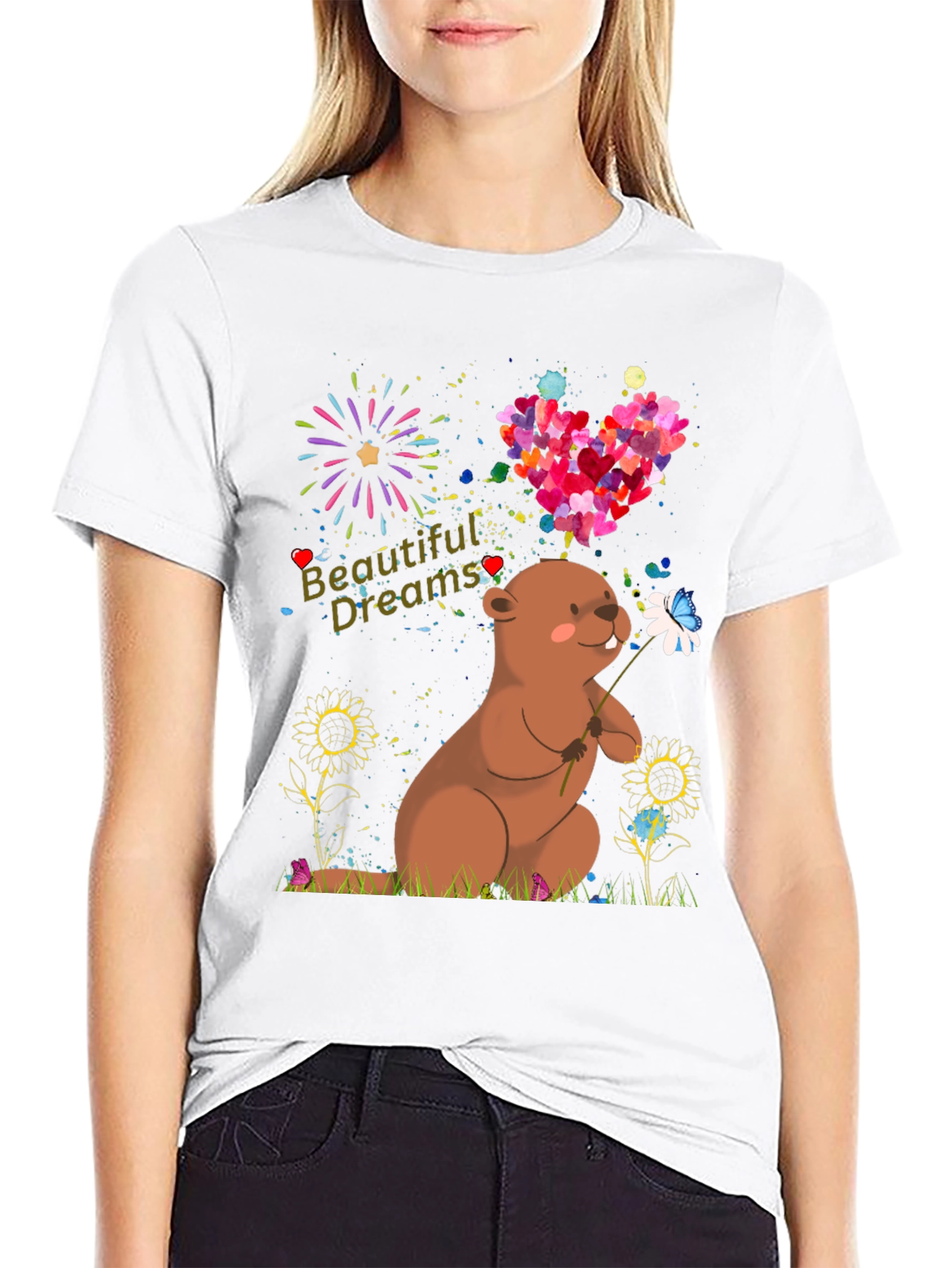 Cute Groundhog Beautiful Dreams Graphic T-Shirt