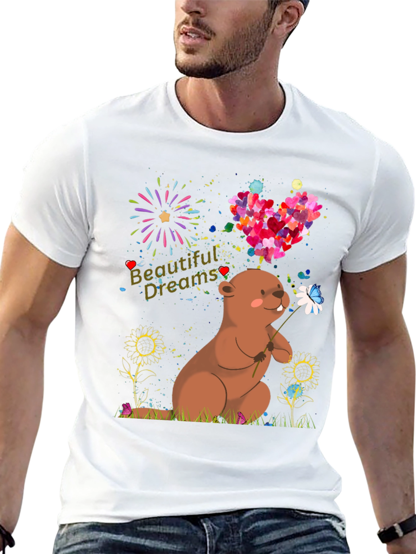 Cute Groundhog Beautiful Dreams Graphic T-Shirt