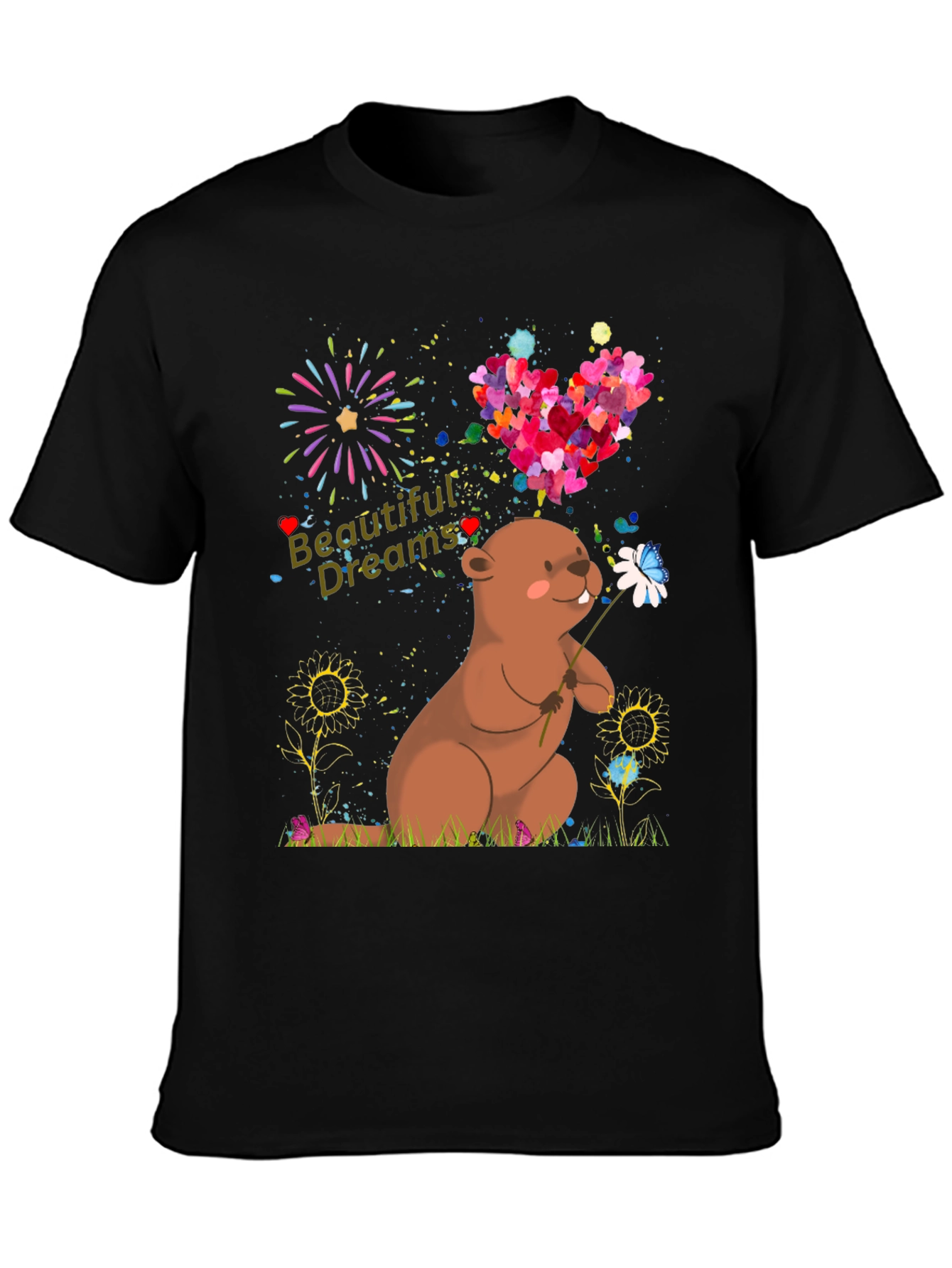 Cute Groundhog Beautiful Dreams Graphic T-Shirt