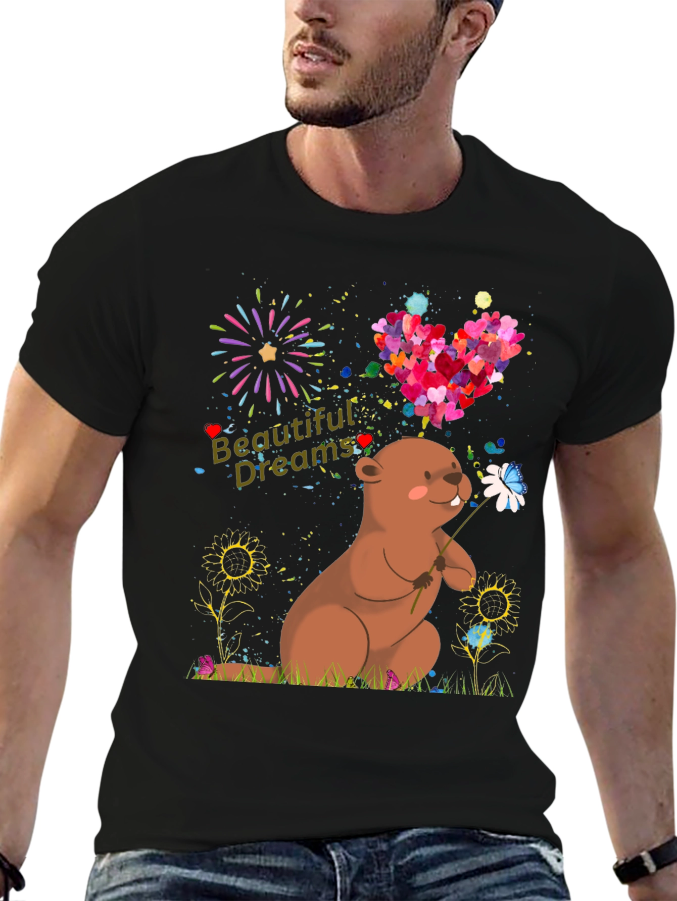 Cute Groundhog Beautiful Dreams Graphic T-Shirt
