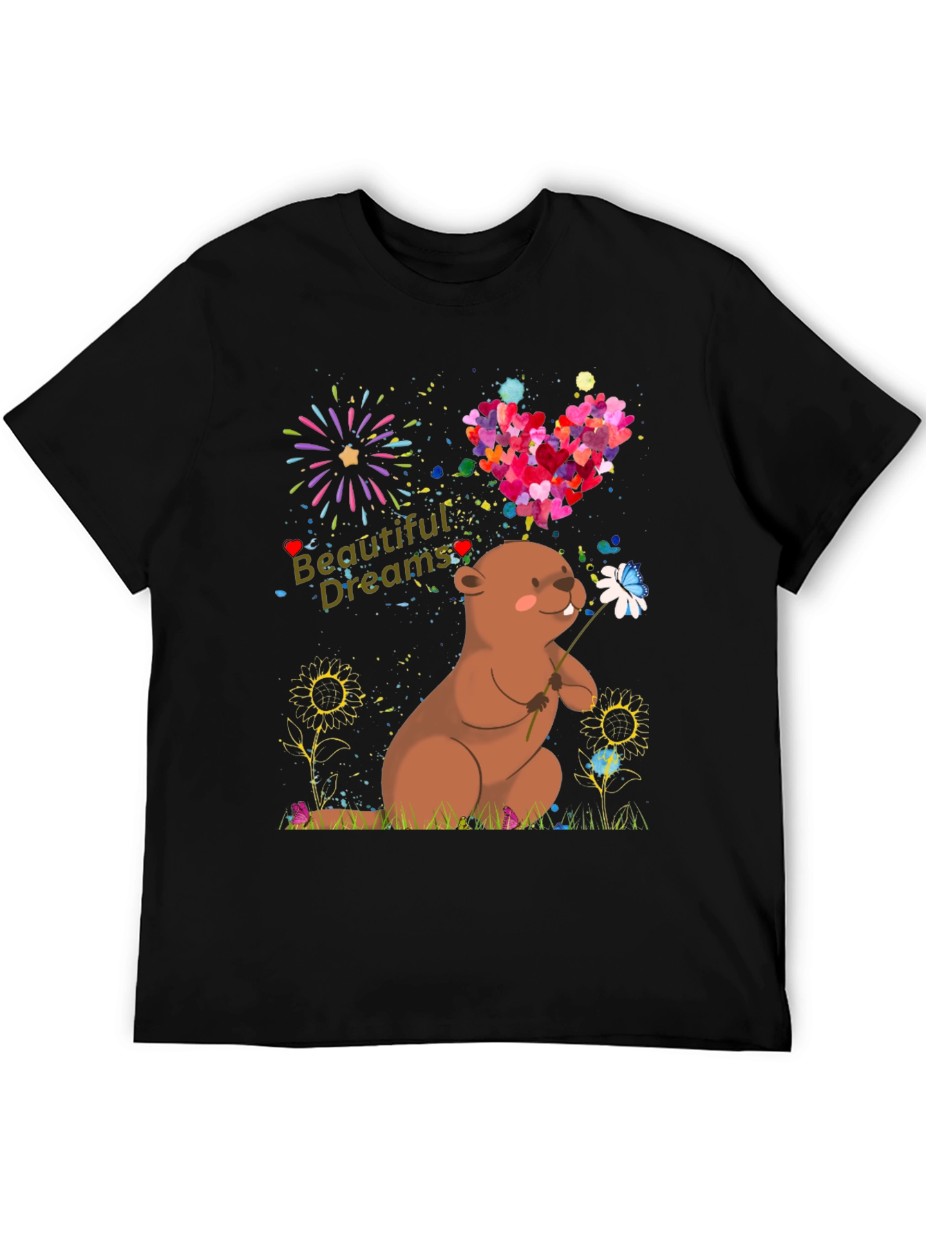 Cute Groundhog Beautiful Dreams Graphic T-Shirt