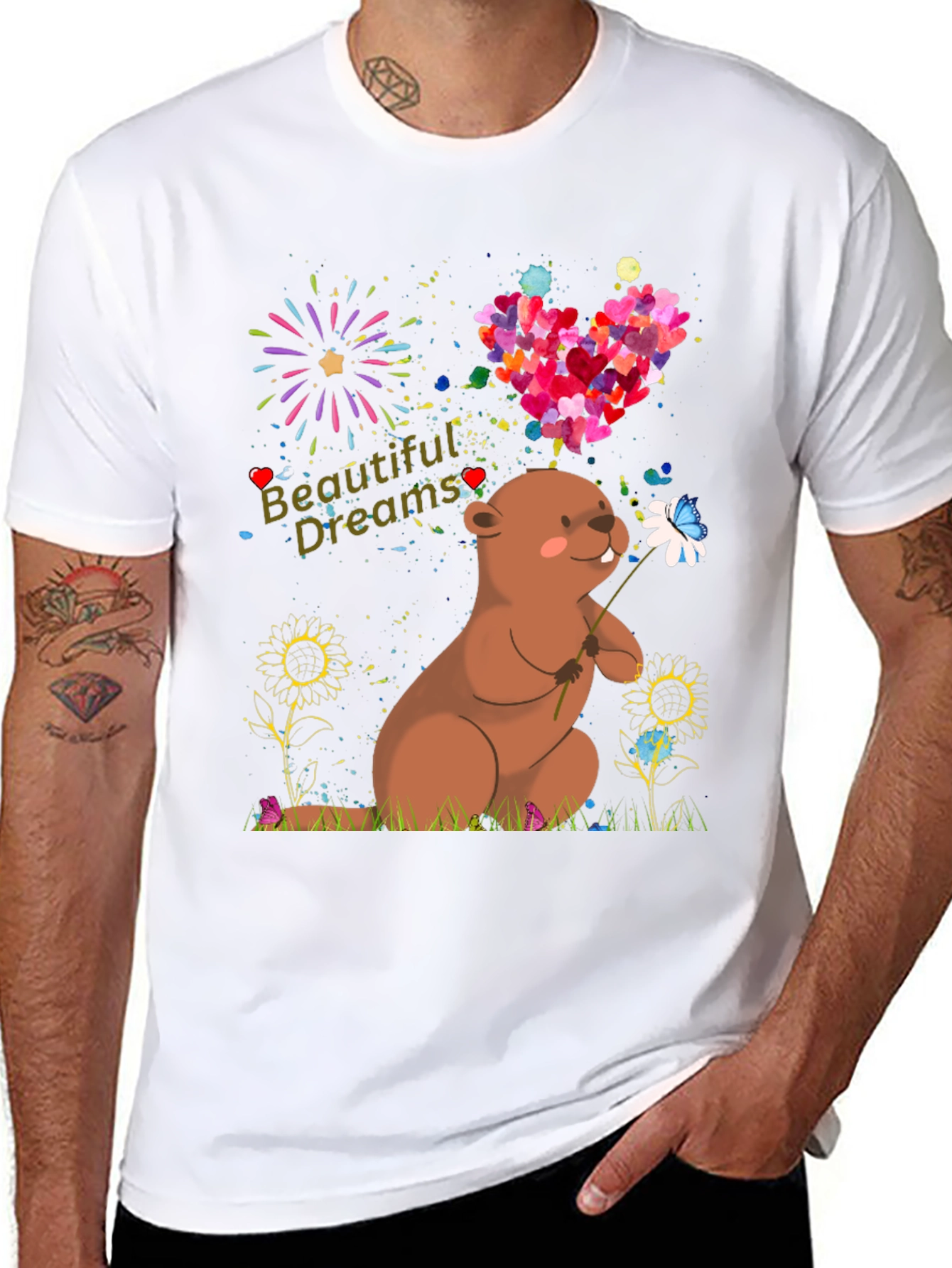 Cute Groundhog Beautiful Dreams Graphic T-Shirt