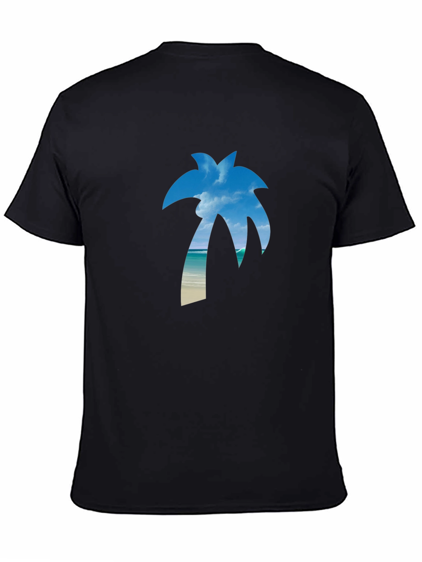 Tropical Palm Tree Graphic Tee - Black