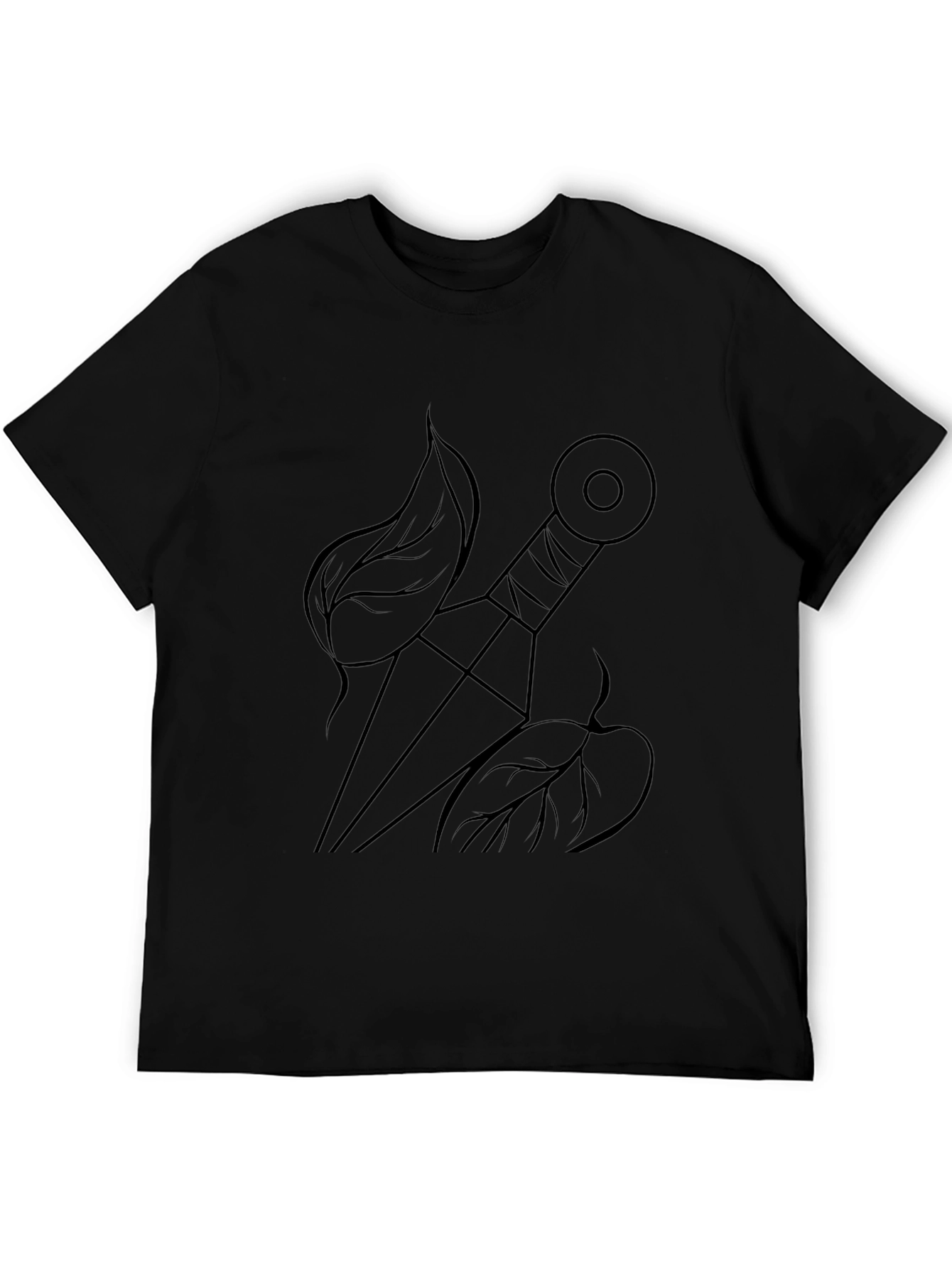 Kunai & Leaf Black Graphic Tee