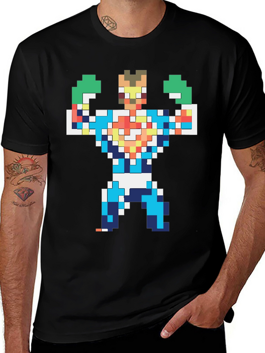 Pixelated Hero Graphic T-Shirt - Retro Gaming Style