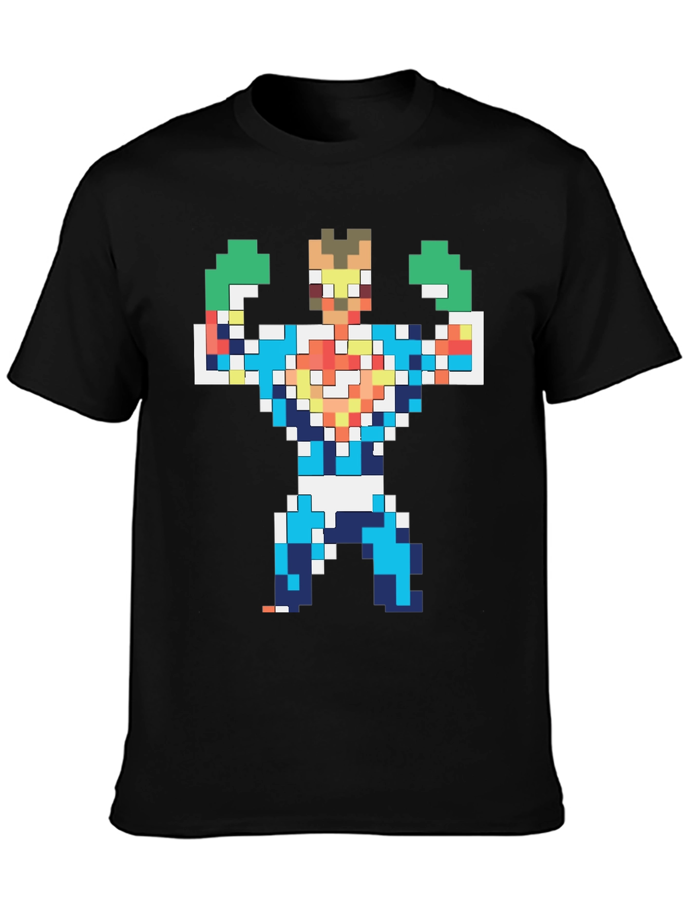 Pixelated Hero Graphic T-Shirt - Retro Gaming Style