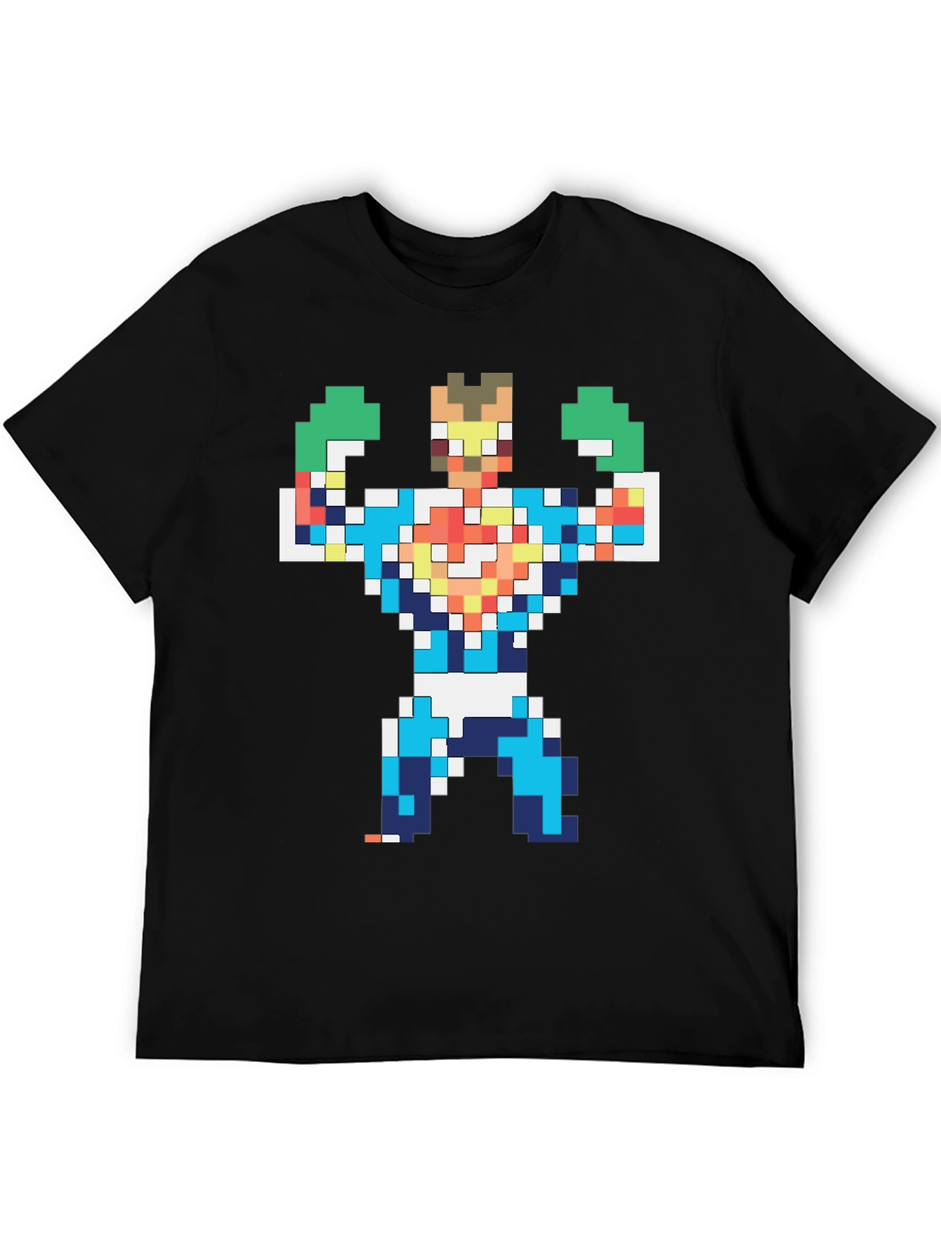 Pixelated Hero Graphic T-Shirt - Retro Gaming Style