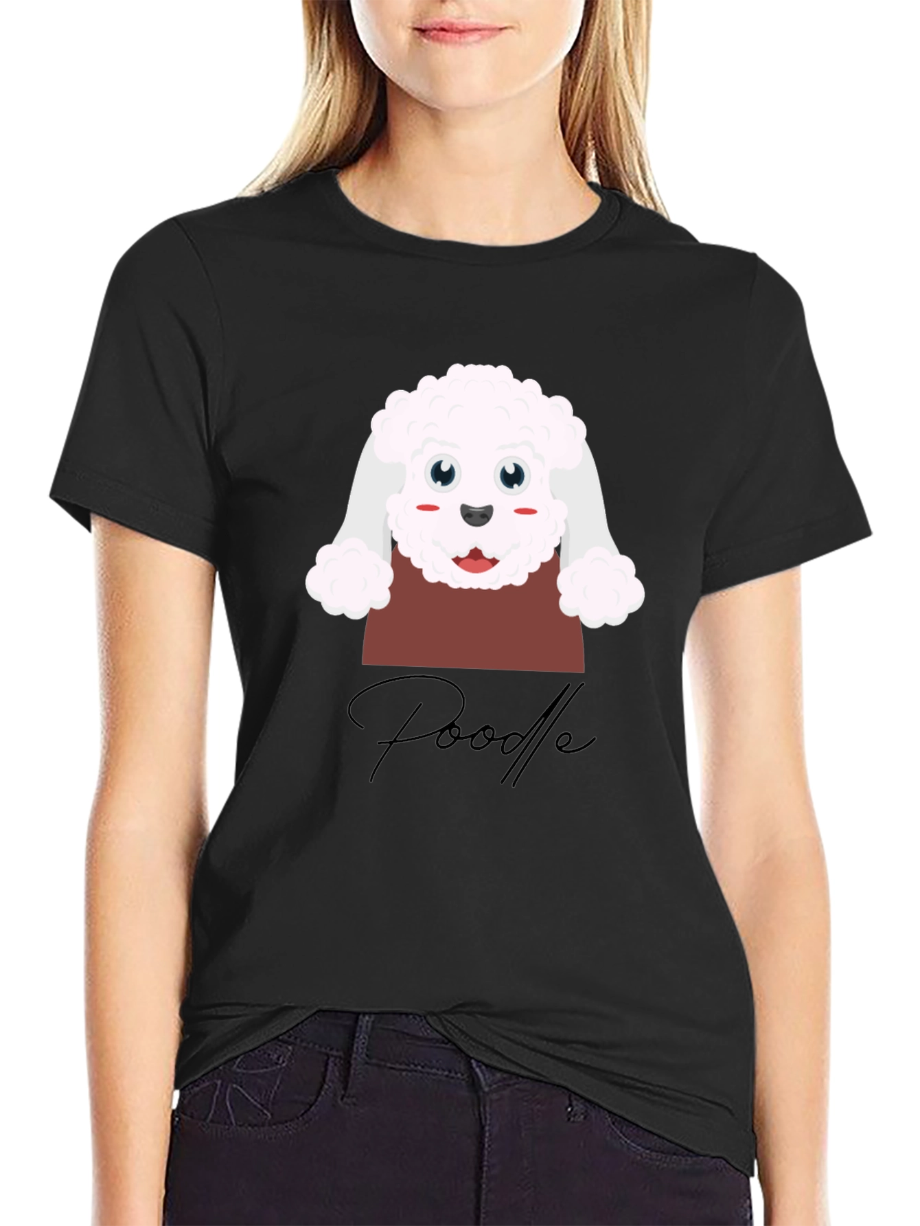 Cute Poodle Graphic T-Shirt