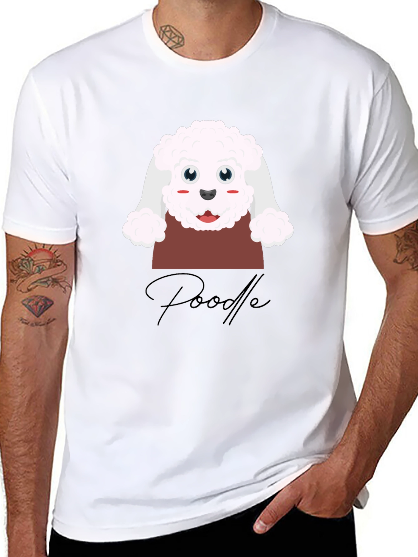 Cute Poodle Graphic T-Shirt