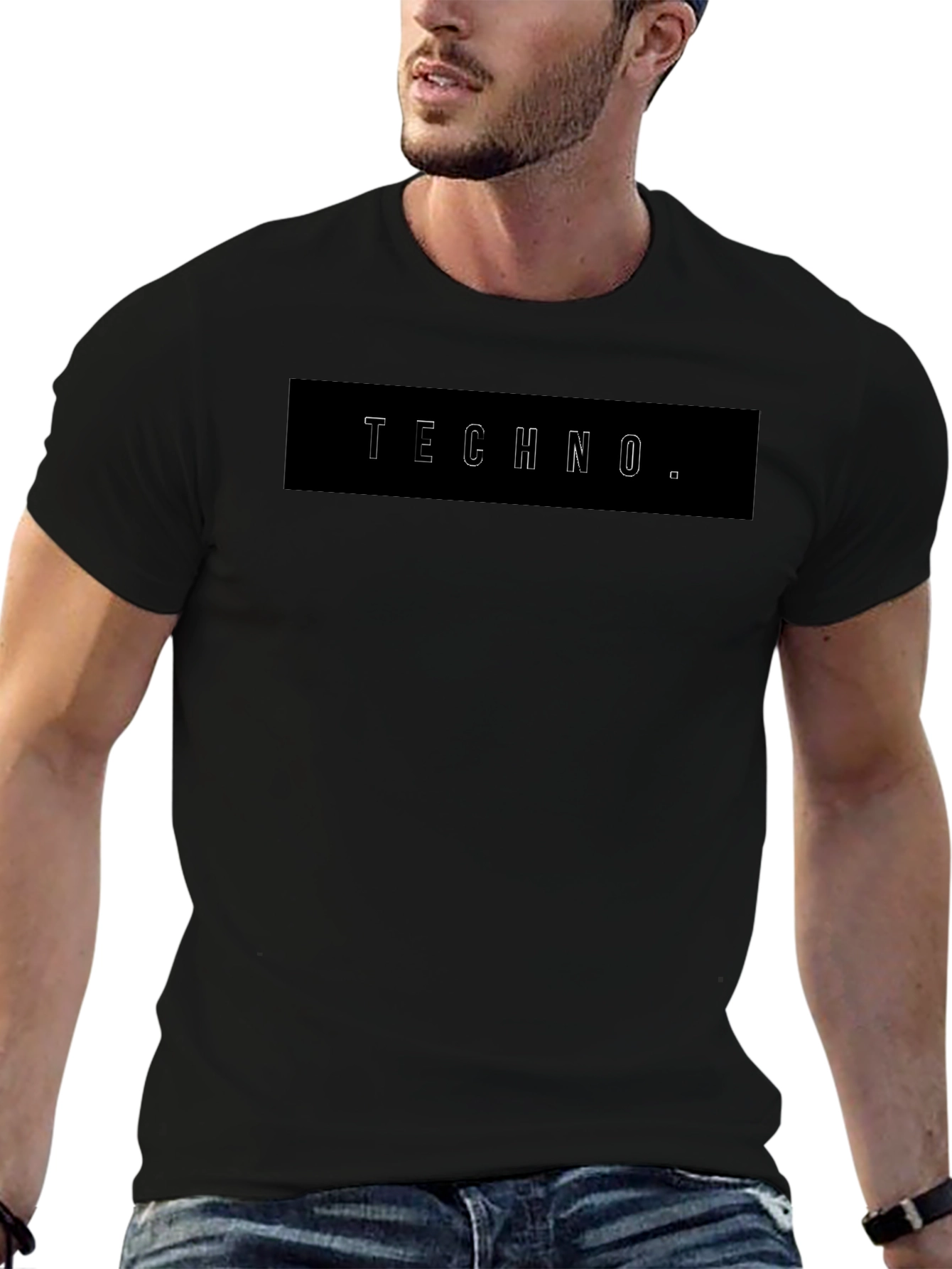 Techno T-Shirt - Stylish Black Graphic Tee