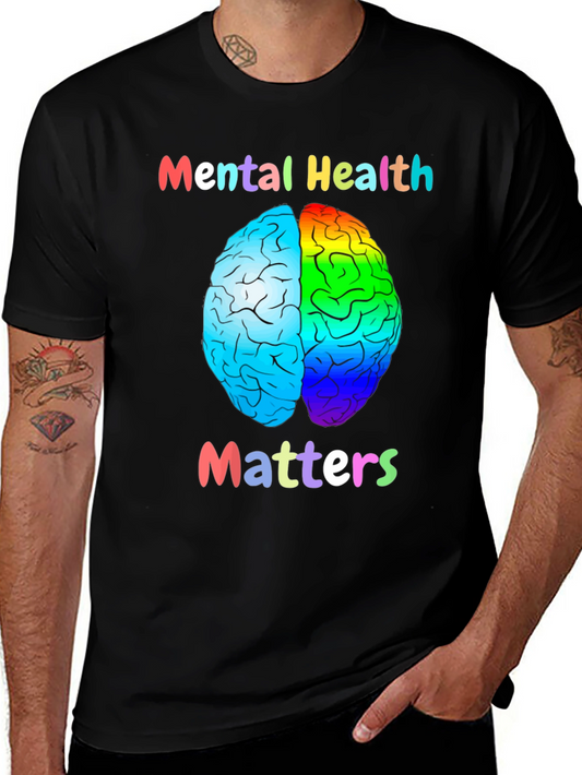 Mental Health Matters T-Shirt Brain Graphic Tee