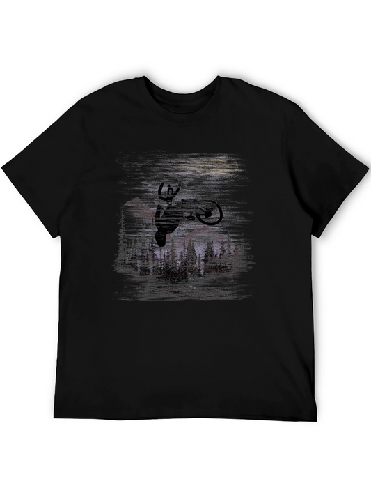 MTB Rider Tee - Bike Stunt Forest Graphic T-Shirt