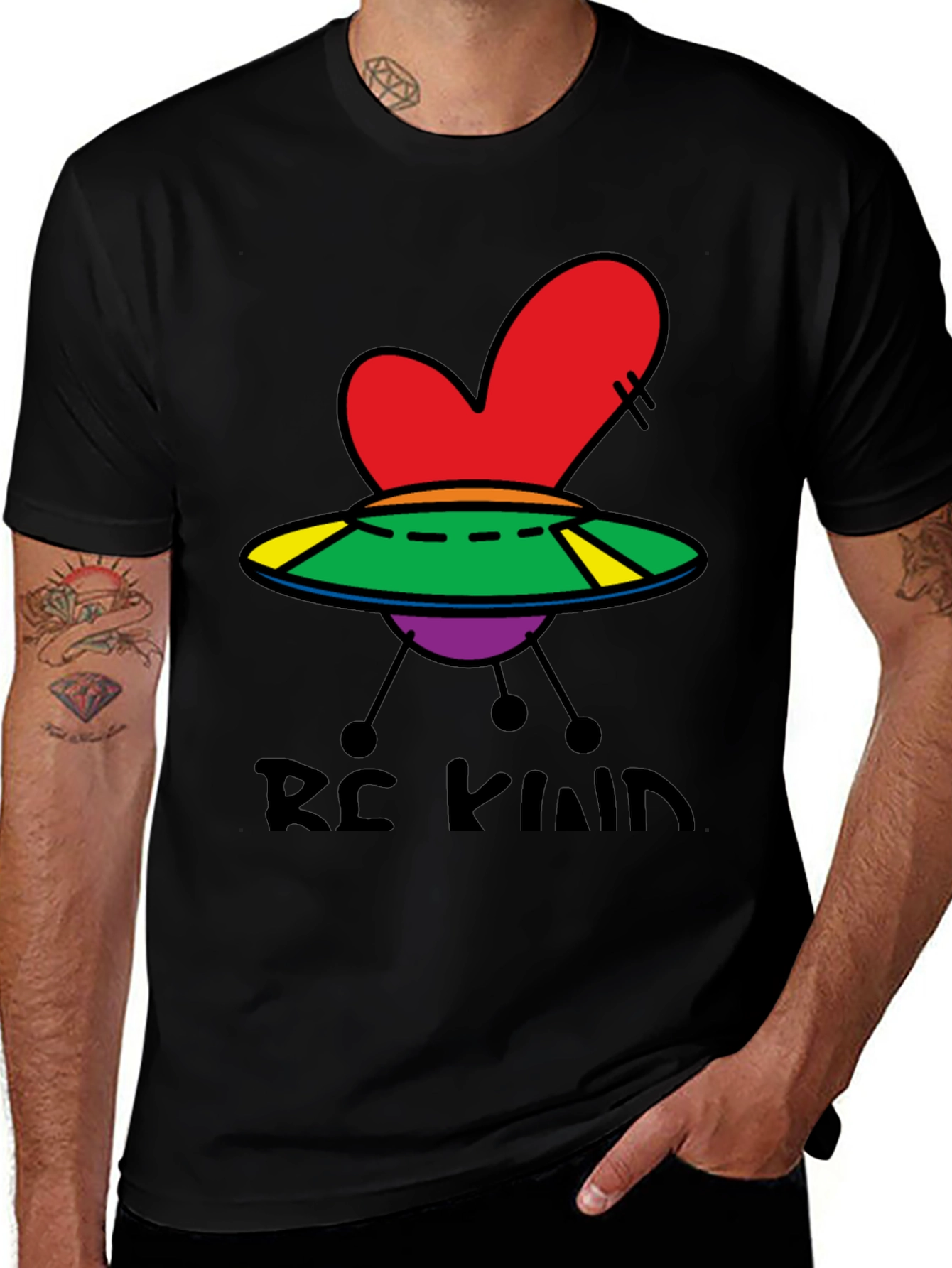 Be Kind UFO Heart Graphic Tee