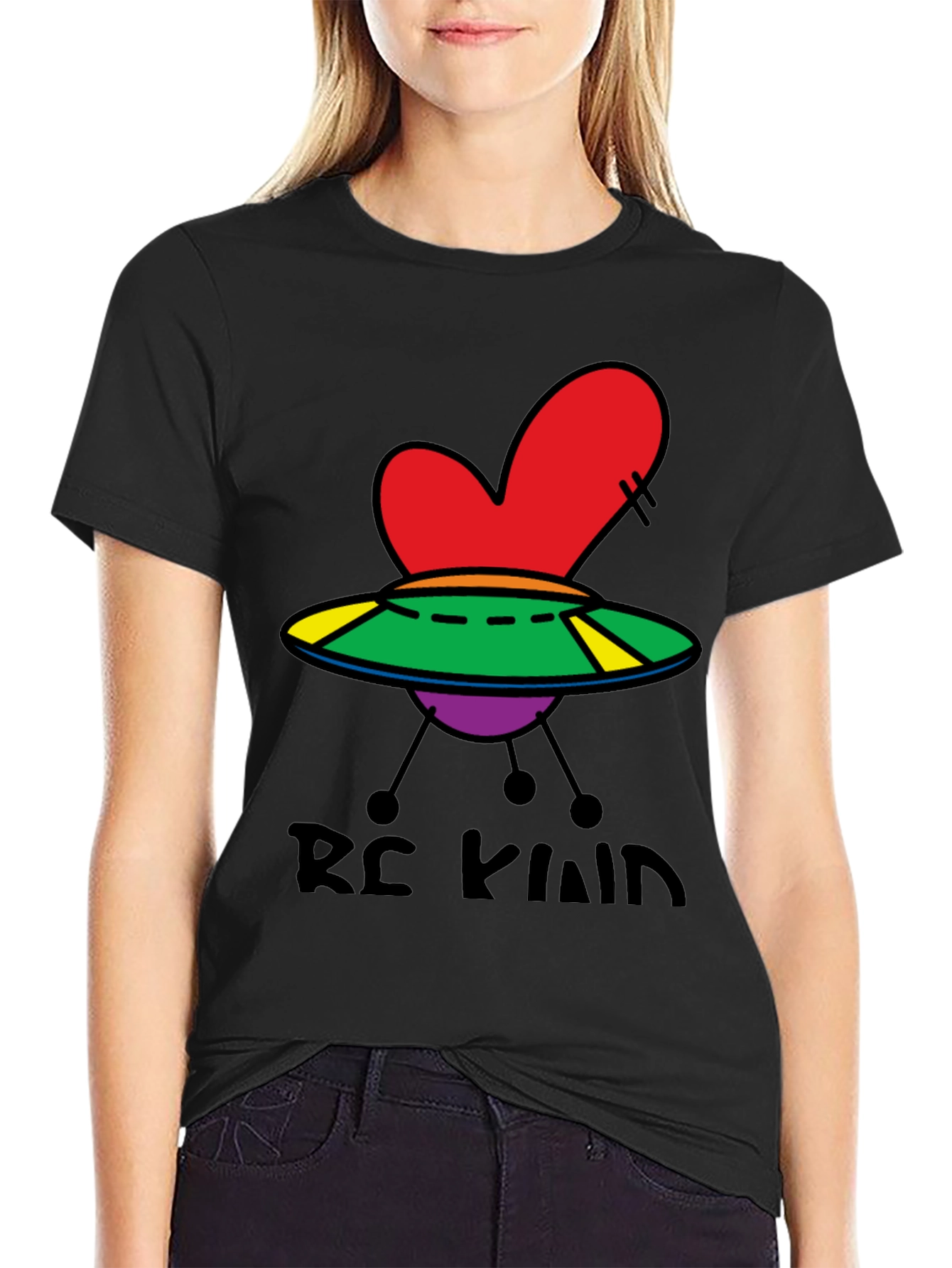 Be Kind UFO Heart Graphic Tee