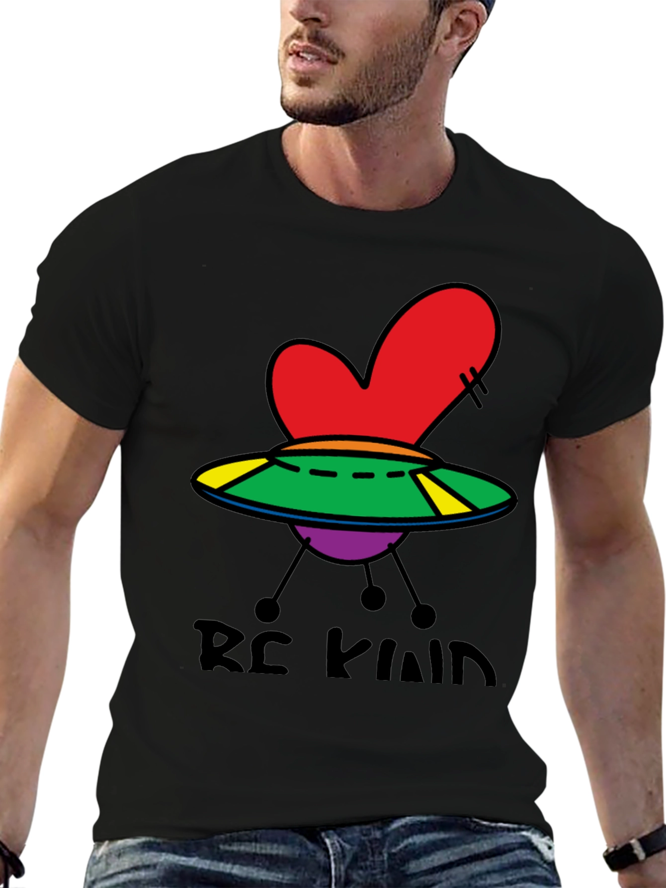 Be Kind UFO Heart Graphic Tee